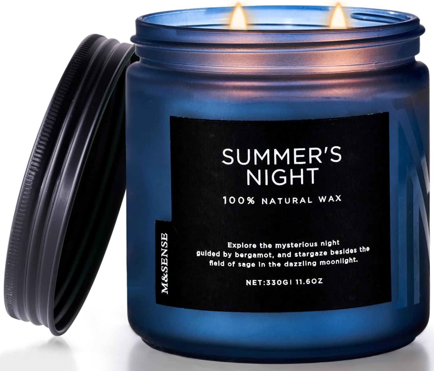 M&SENSE Summer’s Night Home Scented Candles, 11.6oz Natural Organic Soy Wax, 70 Hours Long Burning, Non Toxic Aromatherapy Candle, Highly Men Scented for Bathroom Bedroom, Romantic Smelling for Men