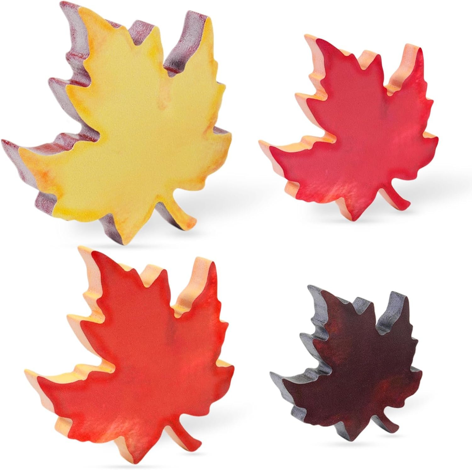 4Pack Fall Maple Leaves Table Decor for Home, Fall Table Decorations for Office, Farmhouse Thanksgiving Home Decor