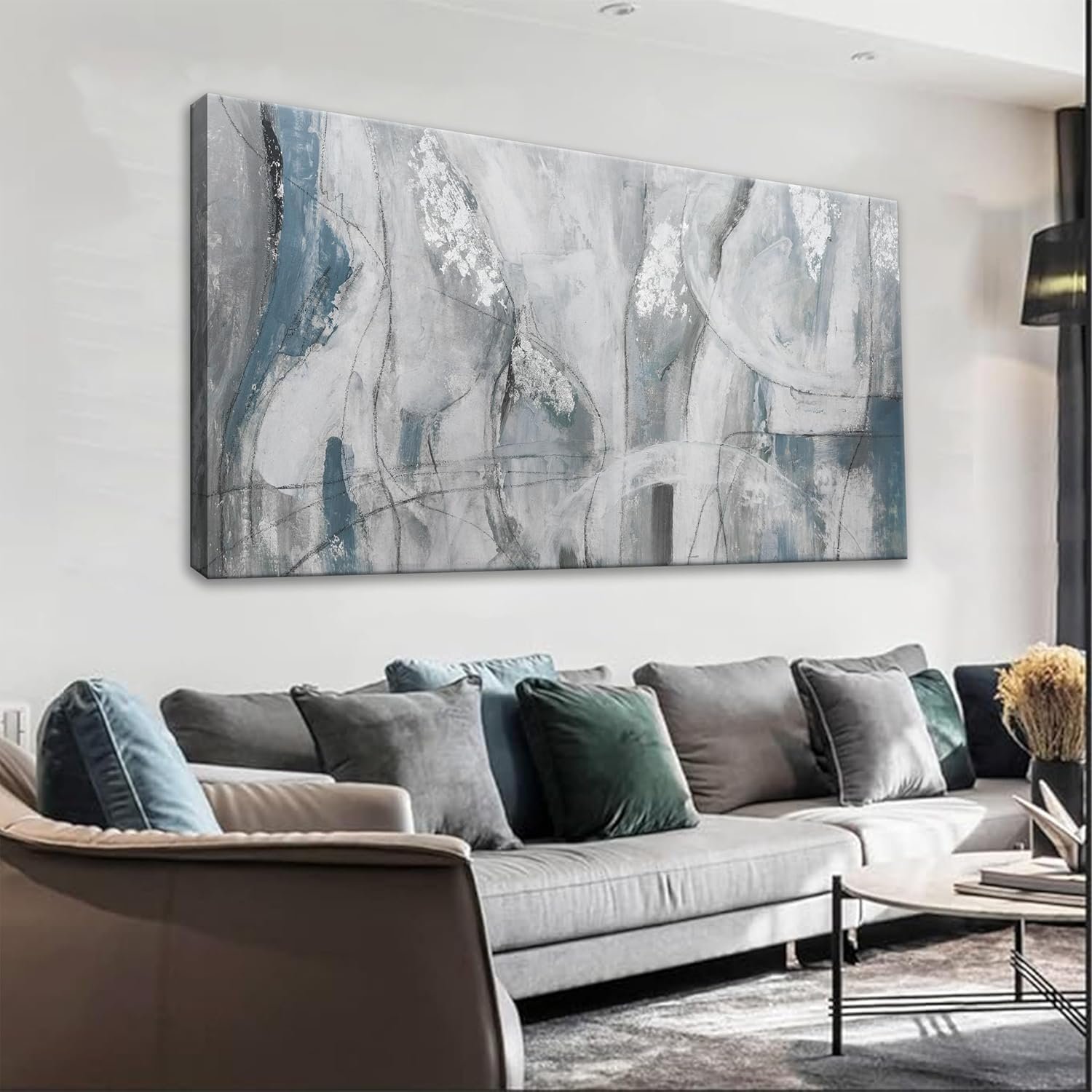 Abstract Wall Art For Living Room Canvas Art Wall Decor Blue Eclectic Decor Modern Canvas Wall Prints Abstract Wall Decor Suitable For Bedroom Apartment Office Dining Room Can Be Hung 24″ X 48″