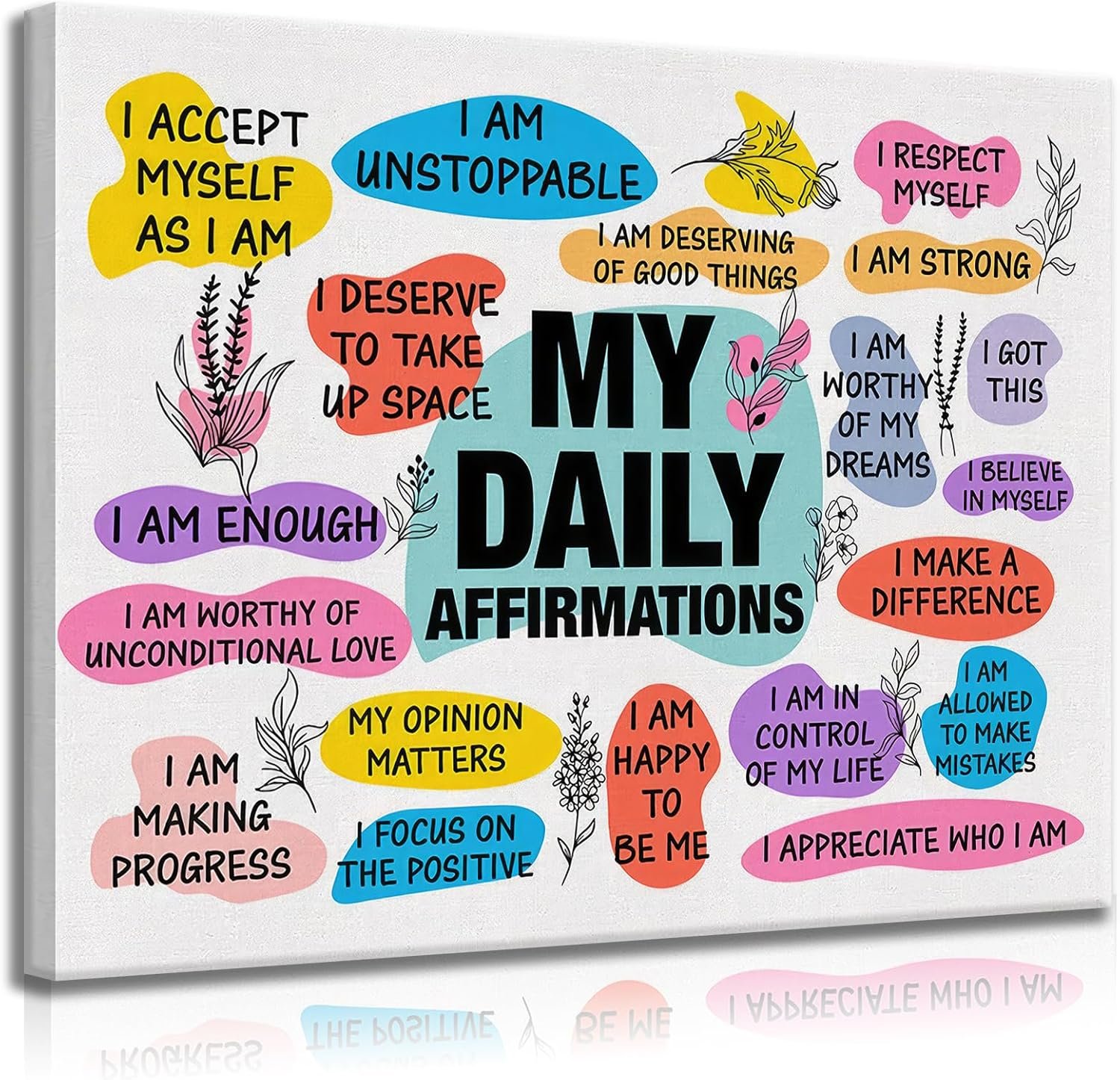 lkjhgf999 Inspirational Daily Reminders Wall Art for Office Motivation Positive Quotes Wall Decor Positive Affirmation Teamwork Decor Colorful Signs Wall Art Painting Prints Artwork for Home Office