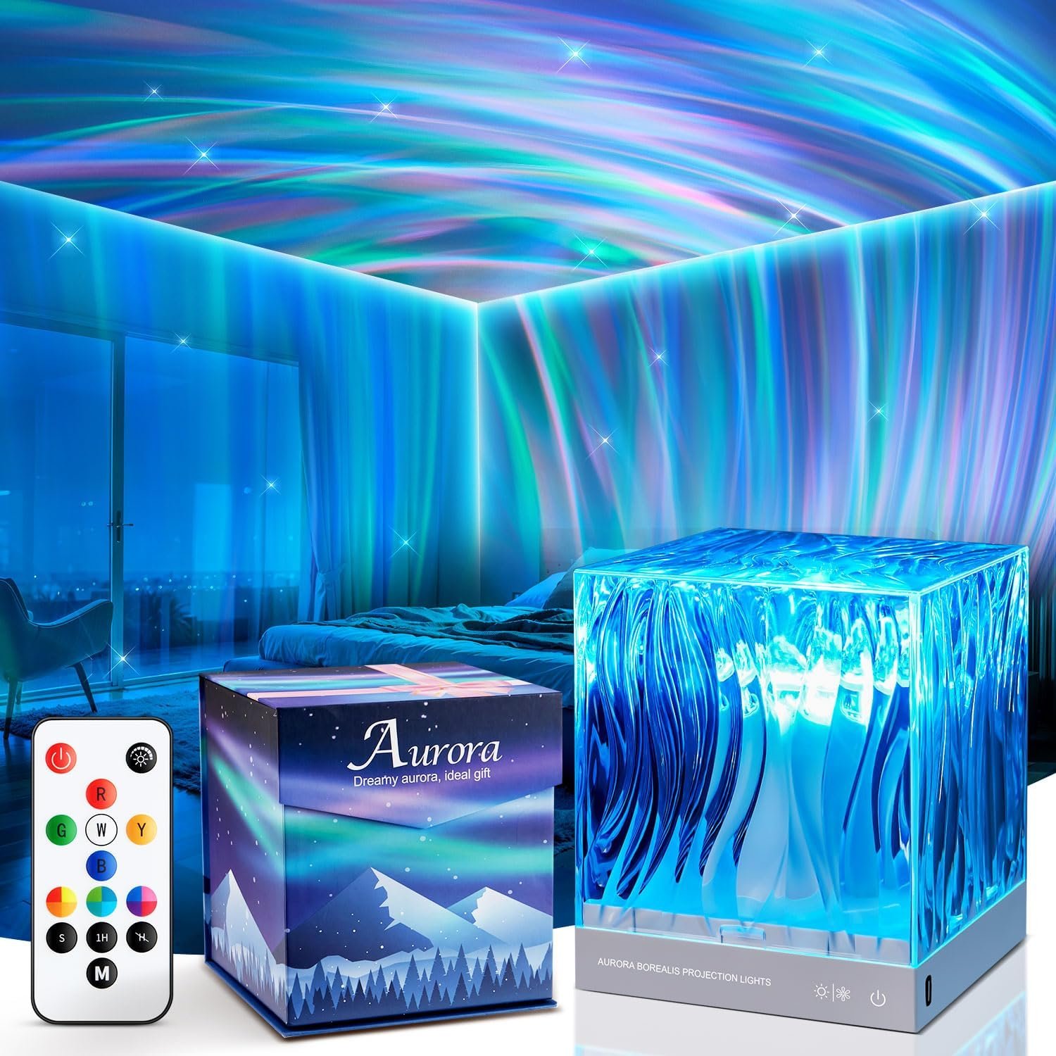 Teen Girl Gifts Trendy Stuff Northern Lights Projector, 18-Color Birthday Gifts for Teen Girls Graduation Gifts for Girls Lava Lamp Aurora Light Projector for Bedroom, Mood Lighting Room Decor