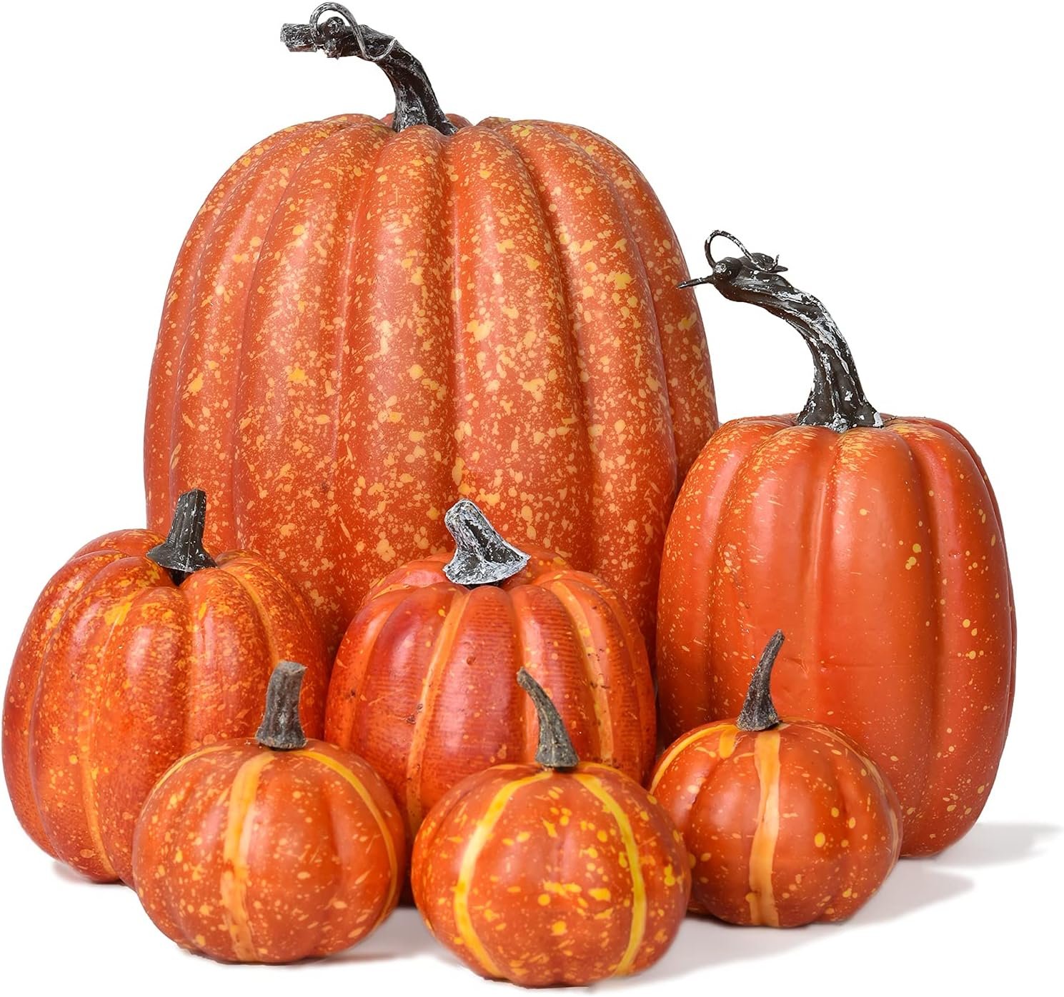 DearHouse 7Pcs Thanksgiving Artificial Pumpkin Home Decoration Sets, Artificial Vegetables Pumpkin for Fall Halloween Home Decor