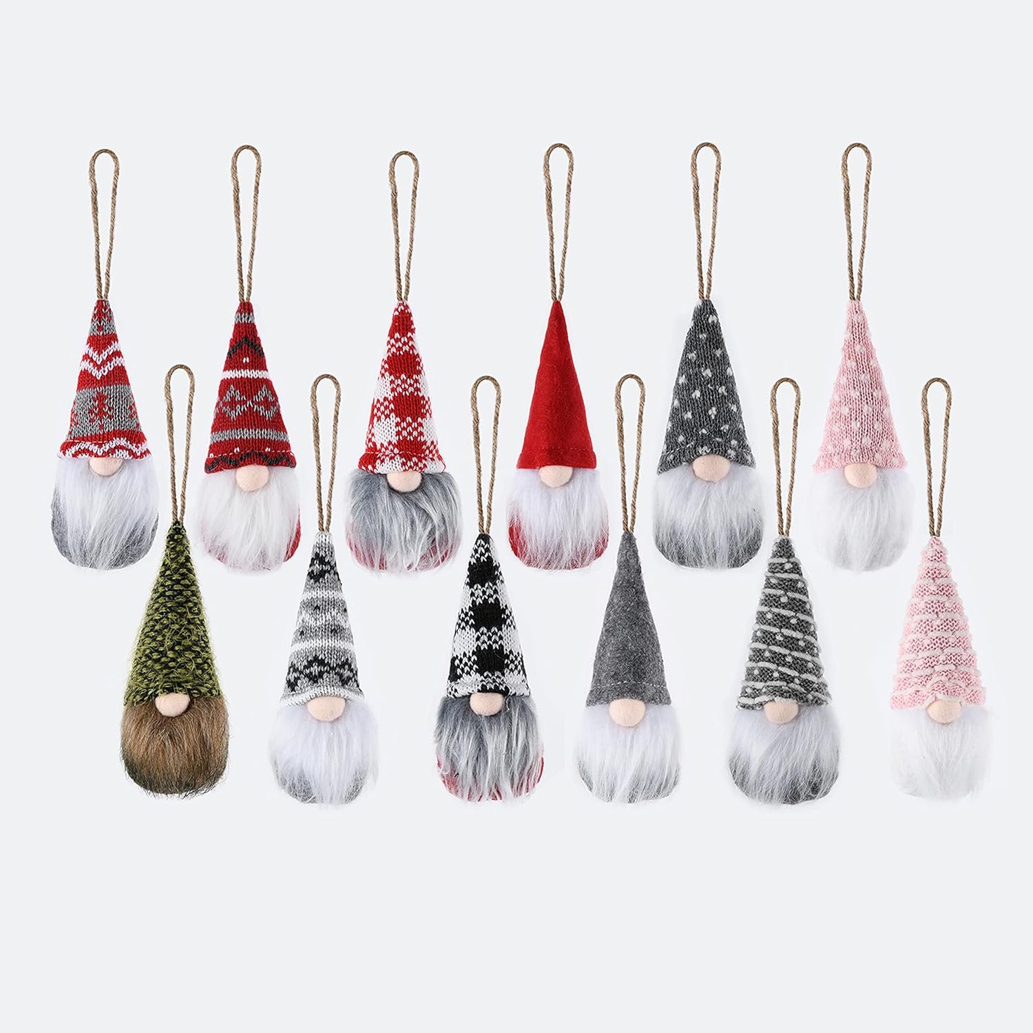 12 Piece Christmas Tree Hanging Dwarfs Swedish Plush Dwarfs Handmade Santa Claus Elf Christmas Decorations Home Festival Decorations