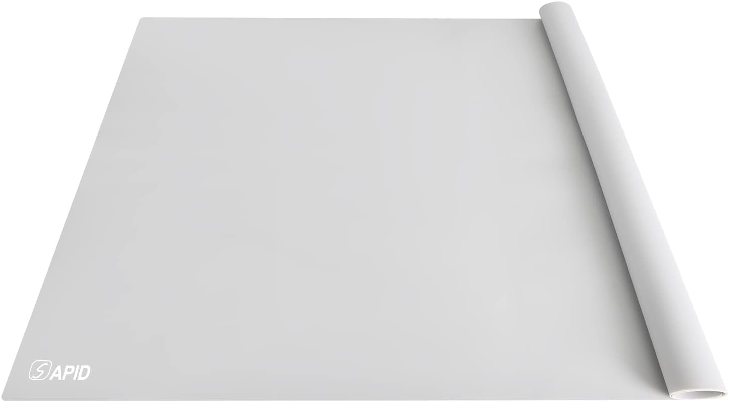 Extra Large Silicone Mat 36″ x 24″ Place Mats, Heat Resistant Mat for Kitchen Countertop Protector, Thick Placemats Washable Silicone Mats for Kitchen Counter Mat Dining Table Mat, Grey, Sapid
