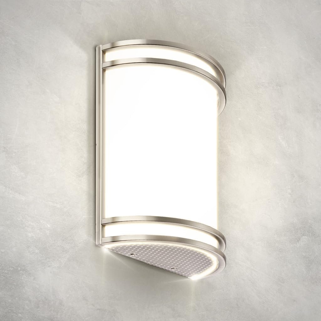 ASD LED Indoor Wall Mount Light Fixture – 10 Inch 15W Modern Interior Brushed Nickel Dimmable Wall Sconce Light – ETL 3000K 4000K 5000K Adjustable – Hallway, Bedroom LED Wall Lights