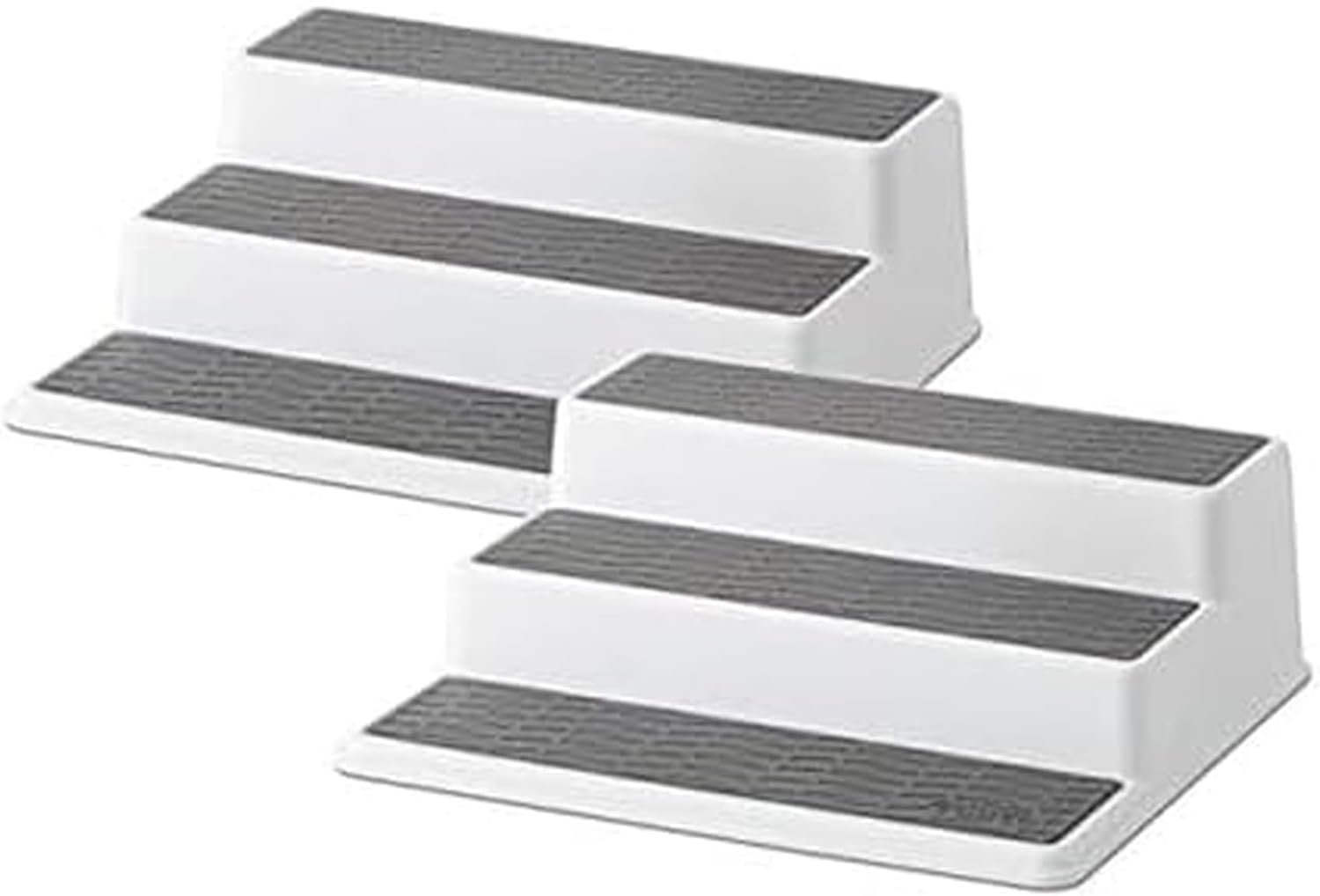Copco Grey 2 Non-Skid 3-Tier Spice Rack Organizer for Pantry, 2-Pack, 10-Inch