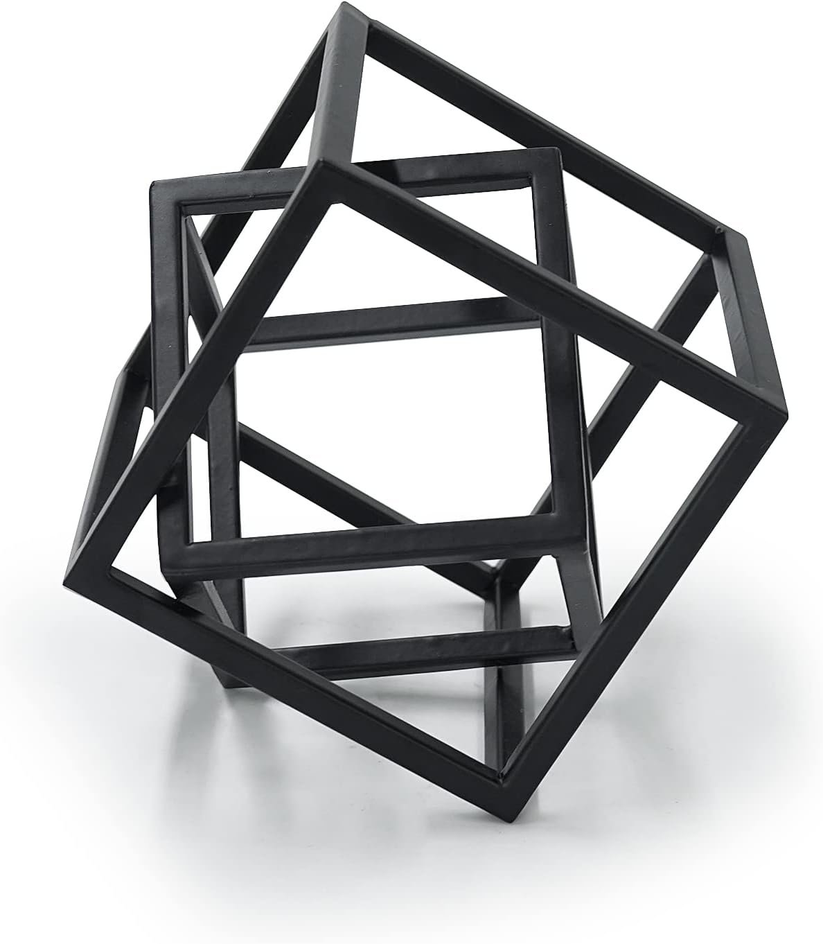 DreamsEden Small Geometric Sculpture, Metal Cube Decorative Ornaments Modern Home Decor Accent