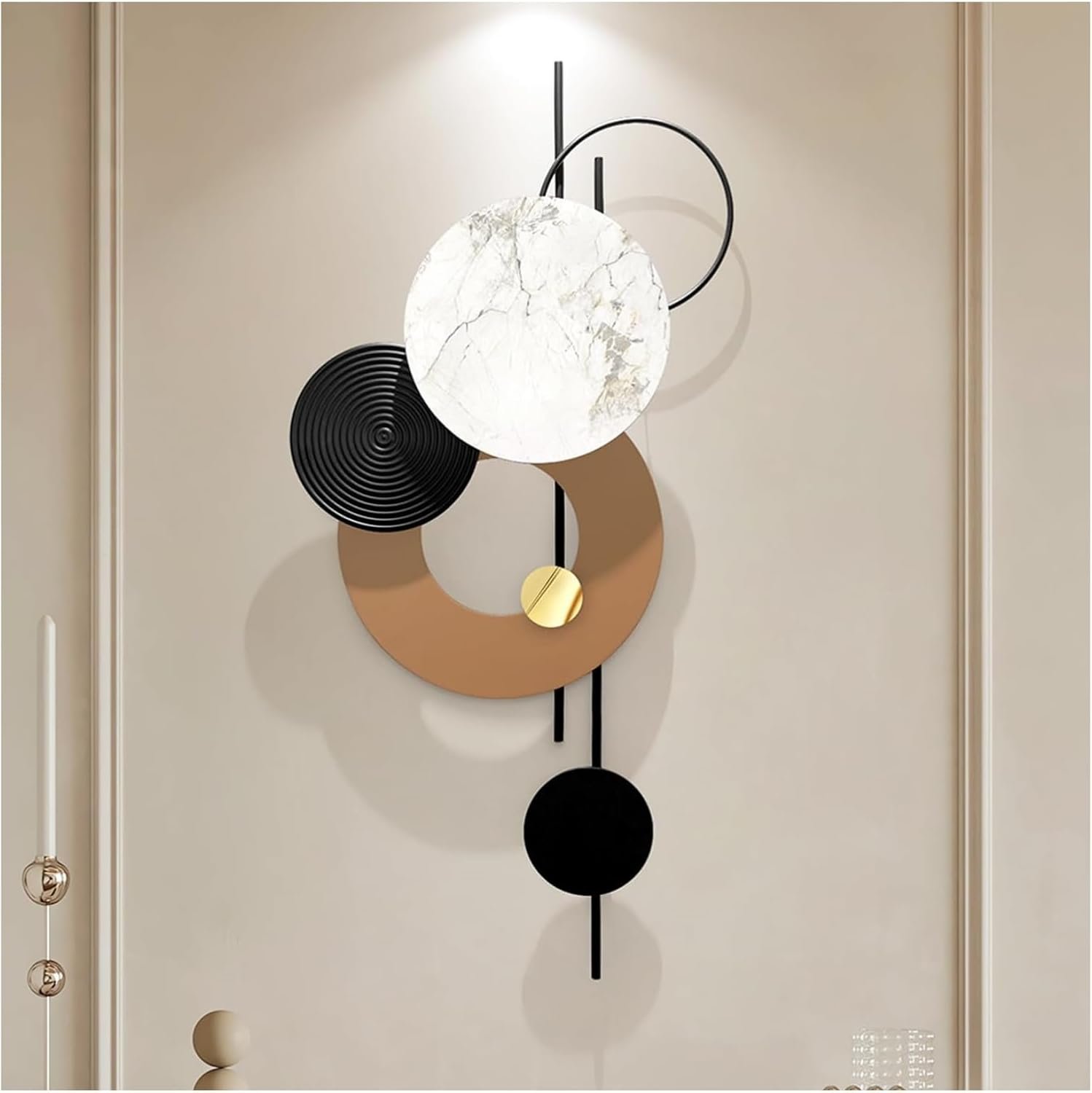 HEBOIX Large Metal Wall Decor Modern Metal Wall Art 3D Wall Sculptures Handmade Wall Hanging Decoration for Living Room Dinning Room Bathroom Entryway Kitchen Office (19”Lx39”W)