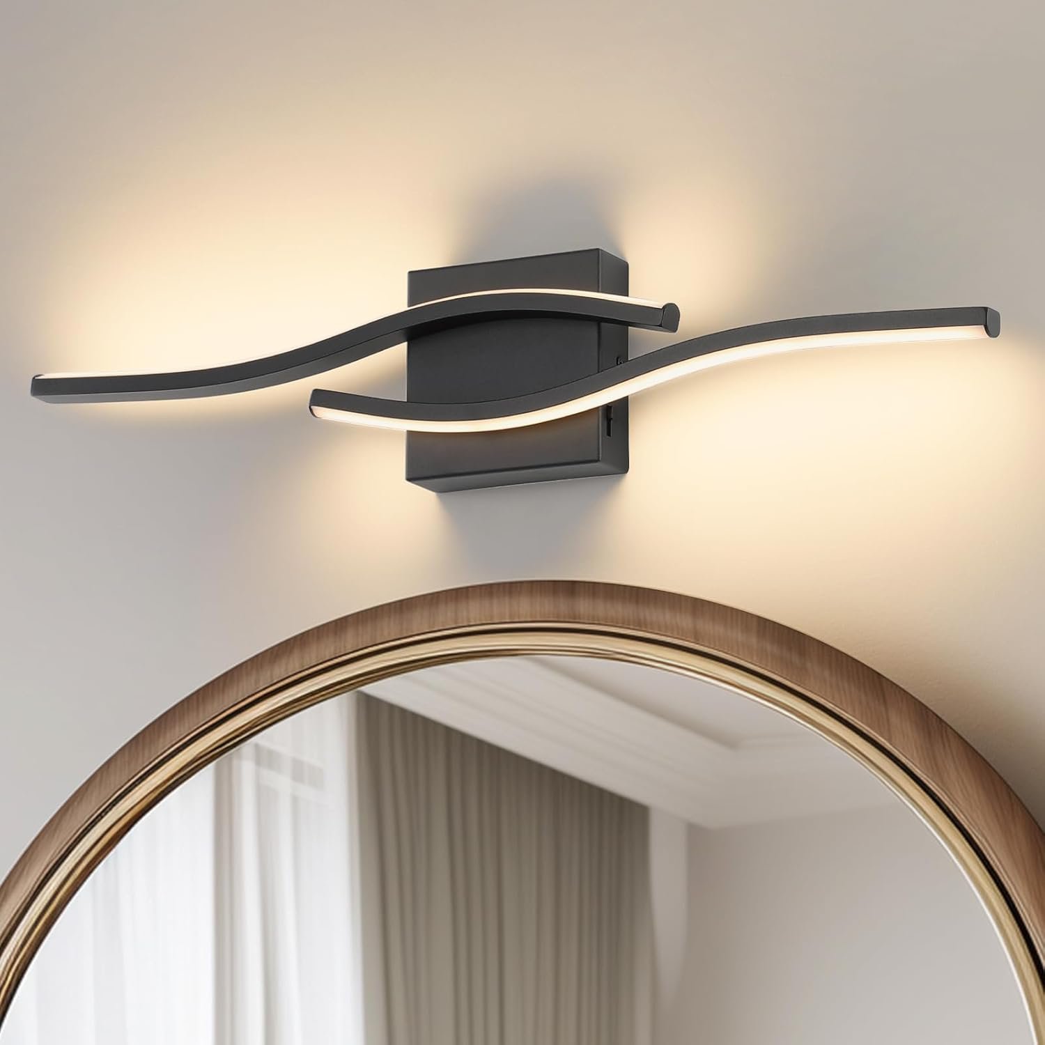 Joossnwell Vanity Light for Bathroom Lighting Fixtures Over Mirror Black Dimmable 5CCT Vanity Lighting Fixture Modern Bath Vanity Lights Bar 23 Inch Led Bathroom Sconces