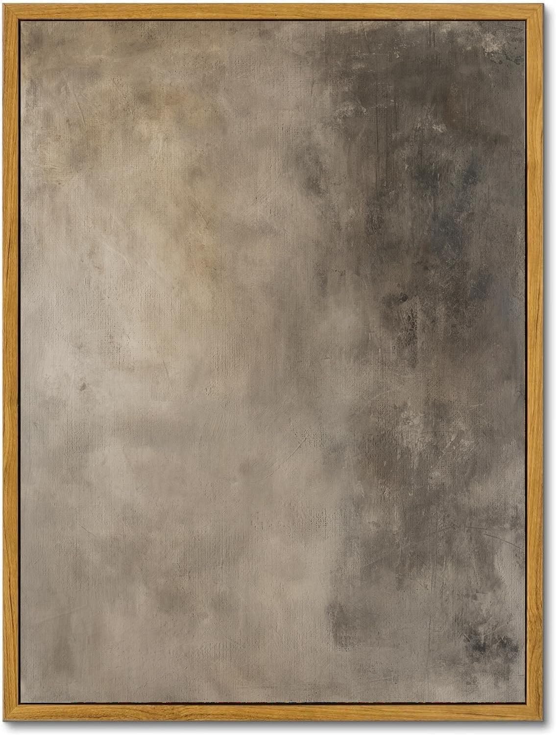 KBKBART Framed Neutral Wall Art, Earthy Abstract Canvas Oil Painting, Minimalist Textural Artwork Wall Decor, Neutral Gallery Art Prints for Bedroom Living Room, Gallery, Gifts for Friends or Family (12″x16″)
