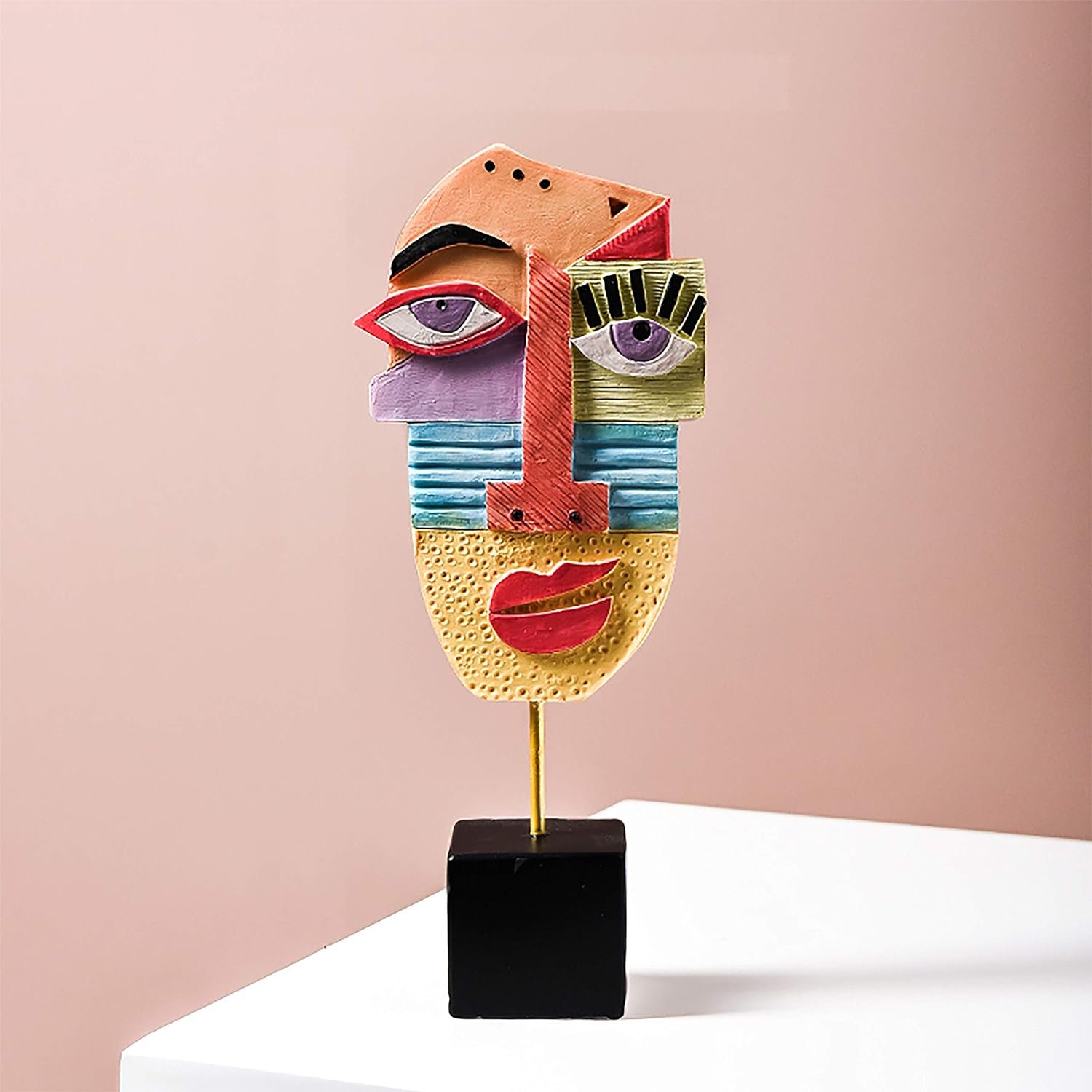 Wink – Handcrafted Statues Resin Abstract Sculpture for Home Decor Modern,African Art Tribal Figurines Decorations Items Accents Influencer Picks for Bookshelf,TV Stand,Living Room,Nightstand