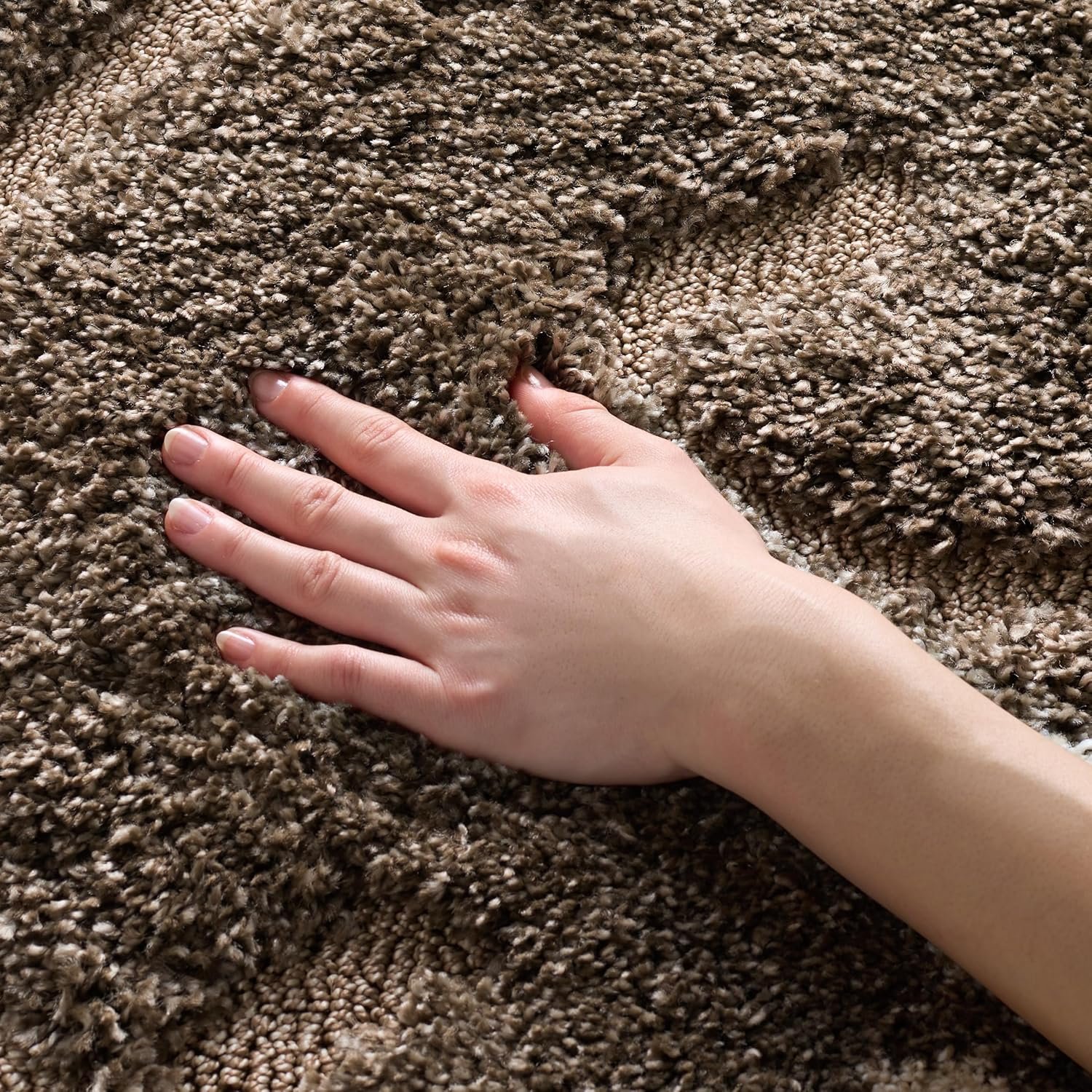 SAFAVIEH Florida Shag Collection Accent Rug – 3’3″ x 5’3″, Smoke & Beige, Non-Shedding & Easy Care, 1.2-inch Thick Ideal for High Traffic Areas in Foyer, Living Room, Bedroom (SG464-7913)