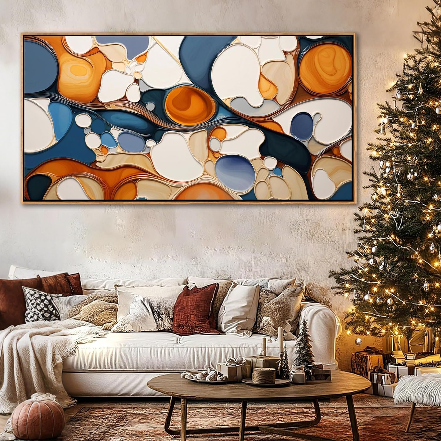 Abstract Wall Art – Modern Colorful Canvas Wall Art for Living Room- Large Framed Decorations, Wall Decor for Bedroom – Office Artwork Wall Decor