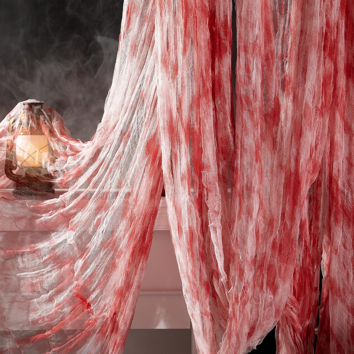 197″ x 85″ Halloween Creepy Cloth – Halloween Spooky Fabric Cloth – Scary Gauze Blood Creepy Cloth for Haunted House Halloween Party Yard Wall Doorway Outdoors Decoration
