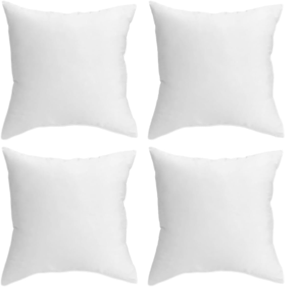 QUBA LINEN 18 x 18 Throw Pillow Insert – Pack of 4 White, Down Alternative Pillow Inserts for Decorative Pillow Covers, Throw Pillows for Bed, Couch Pillows for Living Room (18″ x 18″ (Pack of 4))