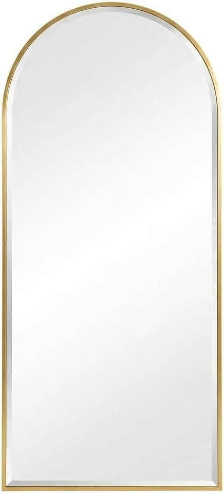 56″x15″ Arched Full Body Mirror, Gold Aluminum Frame Modern Full Length Mirror for Bedroom, Living Room, Dressing Room, and Entryway