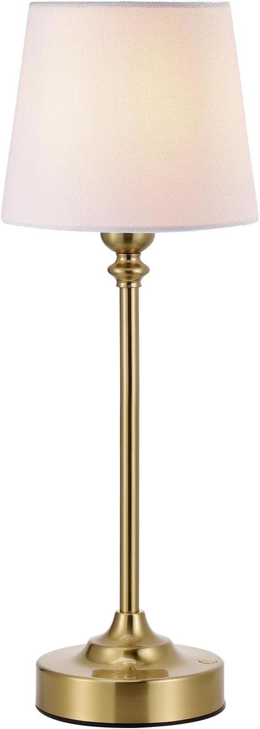 Cordless Table Lamp Rechargeable Gold – 1 Pack Brass 4000mAH Battery Operated Lamp for Decor, 3000K Stepless Dimming Touch Control Wireless Lamp for Bedroom, Dining Table, Counter, Living Room
