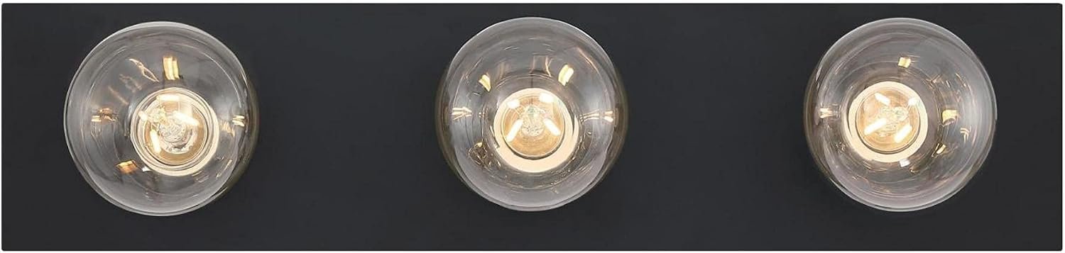 Westinghouse 6117500 Traditional Three-Light Indoor Vanity Light Fixture, Matte Black Finish, No Shades