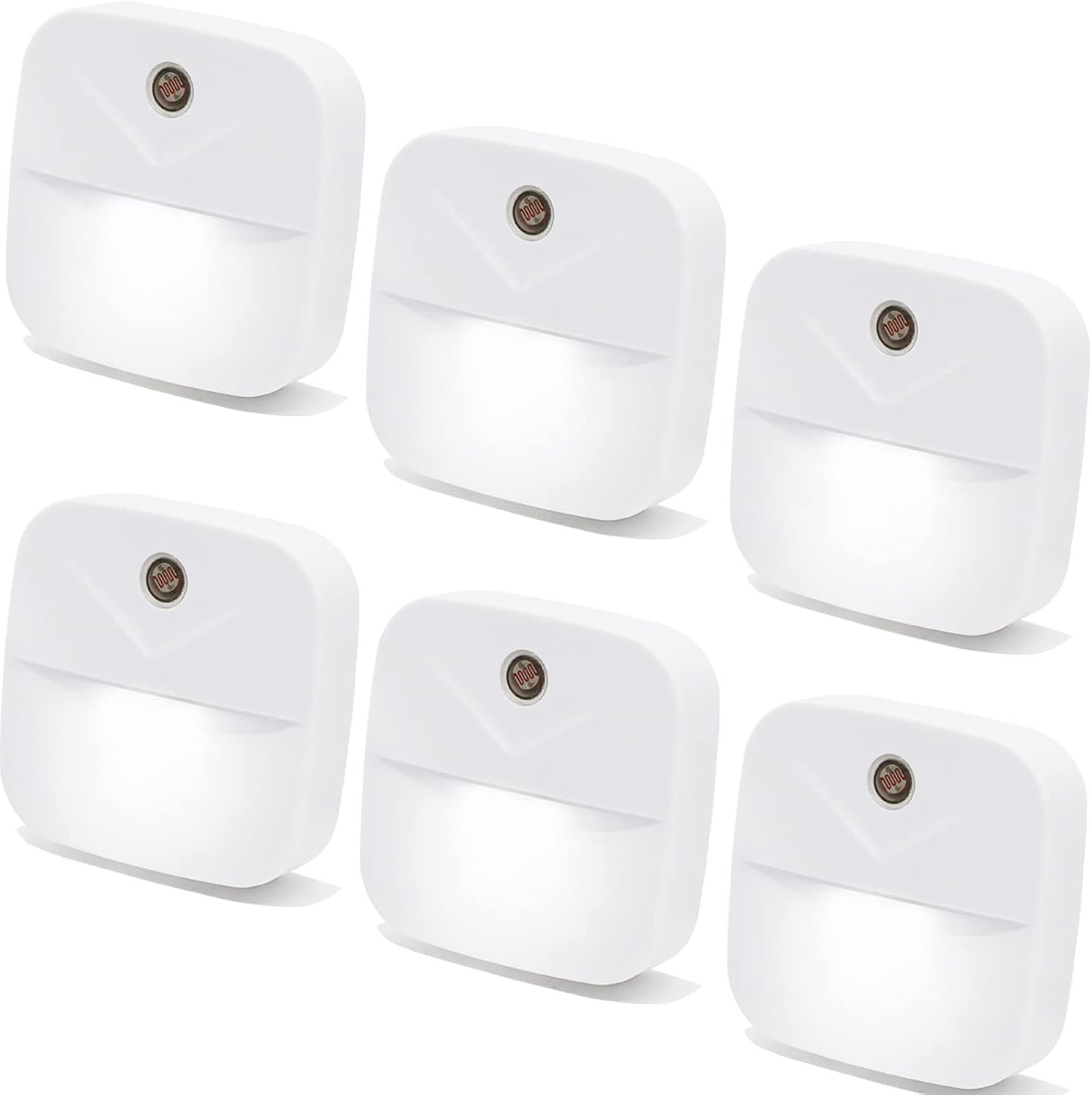 6 Pack Night Light Plug in, White LED Nightlights with Smart Dusk to Dawn Sensor, Plug into Wall Nightlights Suitable for Bedroom, Bathroom, Hallway, Kitchen, Stairs, Kids, Adults