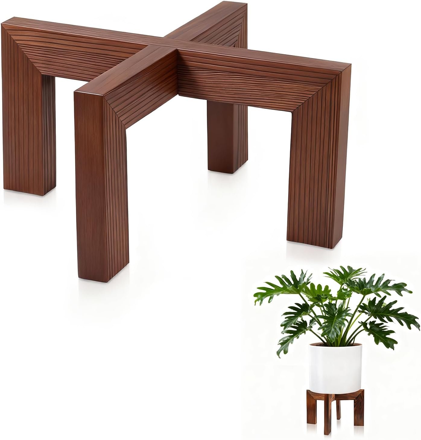 Nipyata Plant Stand Indoor, Large Wooden Plant Stands, Plant Risers for Inside Pots, Flower Stand Holder, Fit Most Size Flower Pots In Room