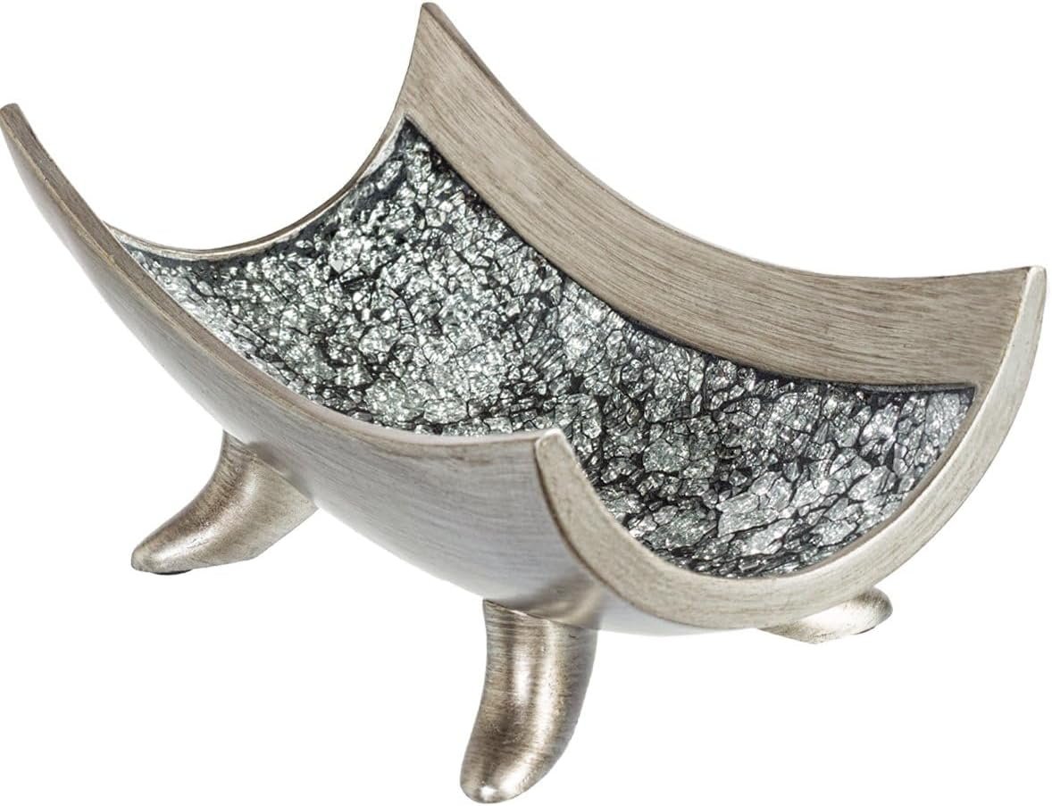 Creative Scents Schonwerk Silver Centerpiece Bowl – Coffee Table Decor – Centerpiece Table Decorations for Dining Room Living Room or Entry Table – Decorative Bowl – Best Wedding/Birthday Gift
