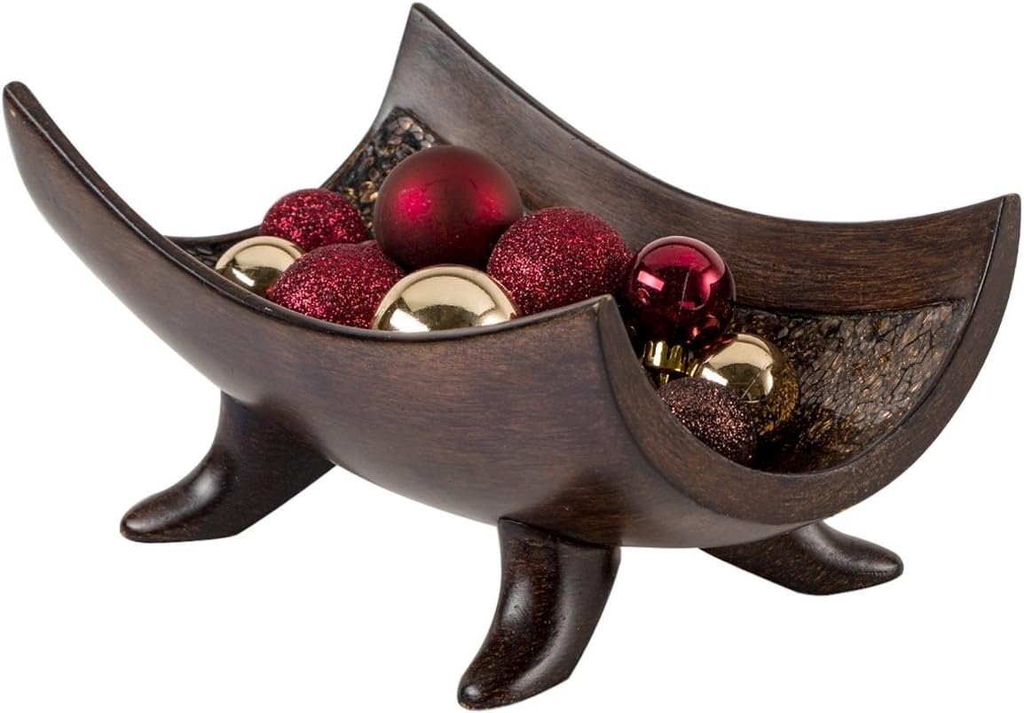Creative Scents Schonwerk Brown Decorative Bowl for Home Decor – Dining Room Centerpiece – Coffee Table Decor for Living Room – 10″ Resin Bowl – House Decor Decorations or Key Bowl for Entryway