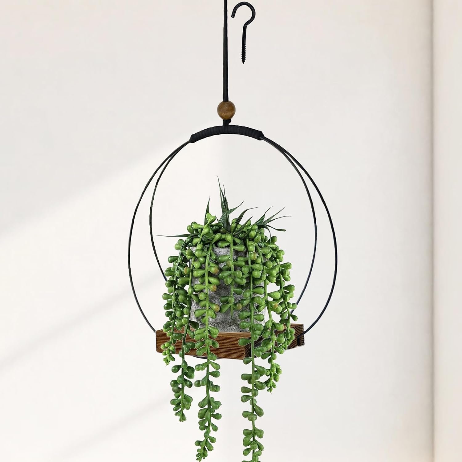 Adnkwolivt Hanging Planter for Indoor Plants – Outdoor Plant Hanger, Mid Century Metal Plant Hanger, Indoor Conner Ceiling, Gift for Mom, Plant Lovers, Housewarming