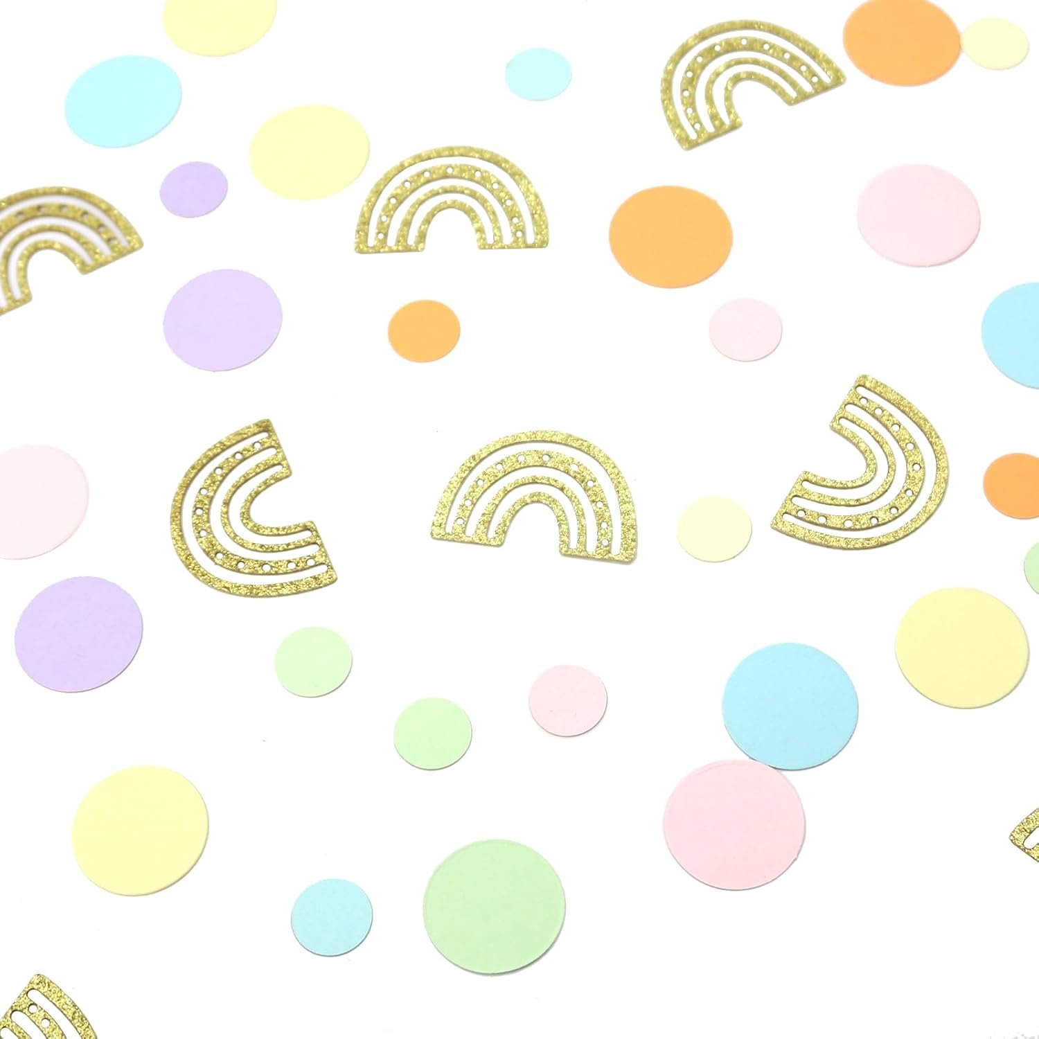 Rainbow Confetti, 240 PCS Pastel Rainbow Baby Shower Decorations, Rainbow Theme Birthday Party Decorations