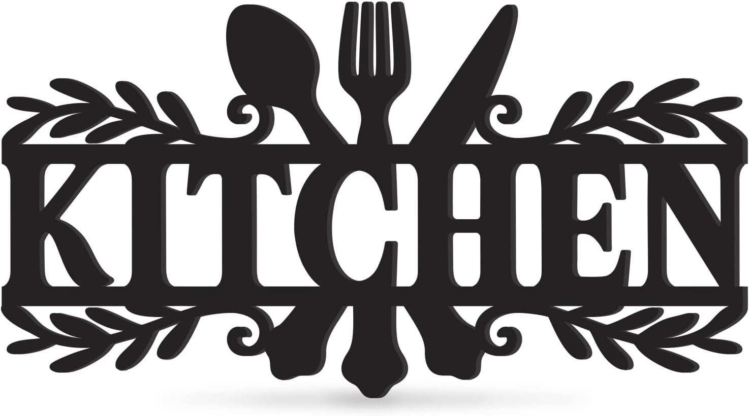 KOYILTD Kitchen Sign,Dining Room Wall Decor Rustic Metal Kitchen Decor Sign,Kitchen Word Art Farmhouse Cooking