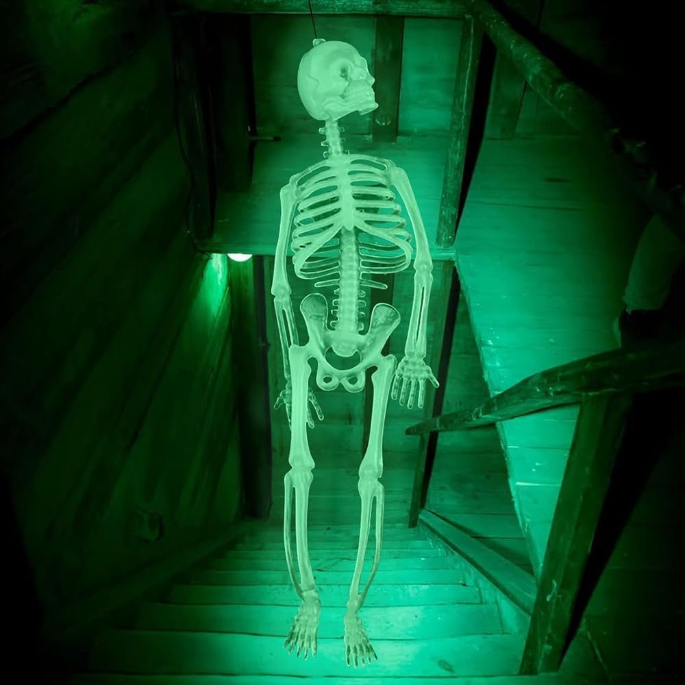 3 Feet Halloween Luminous Skeleton Hanging Ornaments for Party Outdoor Yard Garden Hanging