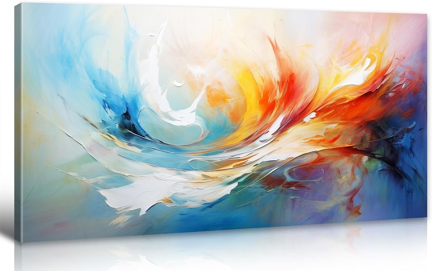 BLINFEIRU Abstract Canvas Wall Art for Living Room Large Colorful Textured Painting Prints Modern Abstract Pictures for Bedroom Wall Decor Framed Artwork Home Office Decorations 20×40 Inch