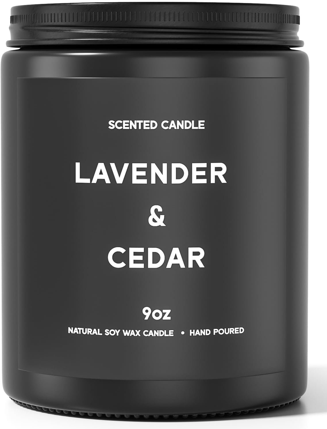 VEGISHINE Lavender＆Cedar Candle, 9oz Scented Candle for Men, Scented Candles for Home, Soy Candle Gifts for Men, Personalized Blessing Minimalist Men’s Scented Candle