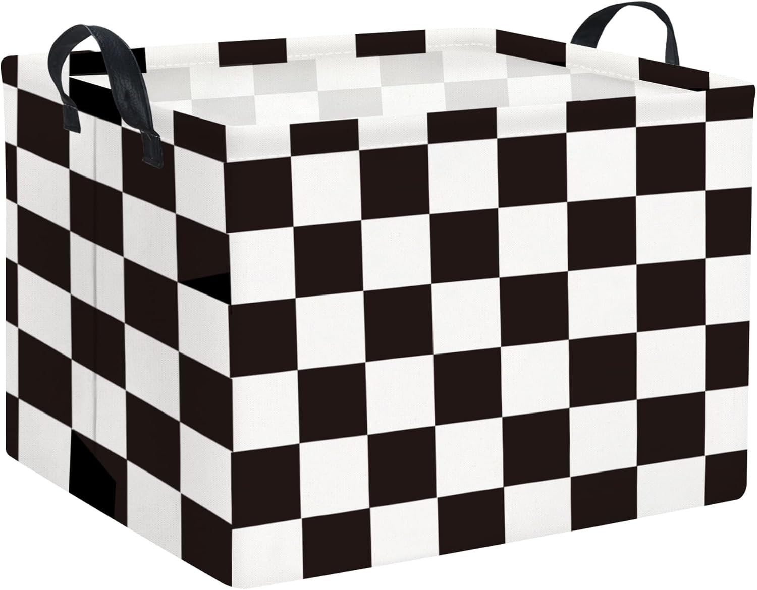 Rectangular Car Basket for Boys Checkered Basket Kids Baby Storage Bin Toy Organizer Box Car Room Decor(Racing Flag)