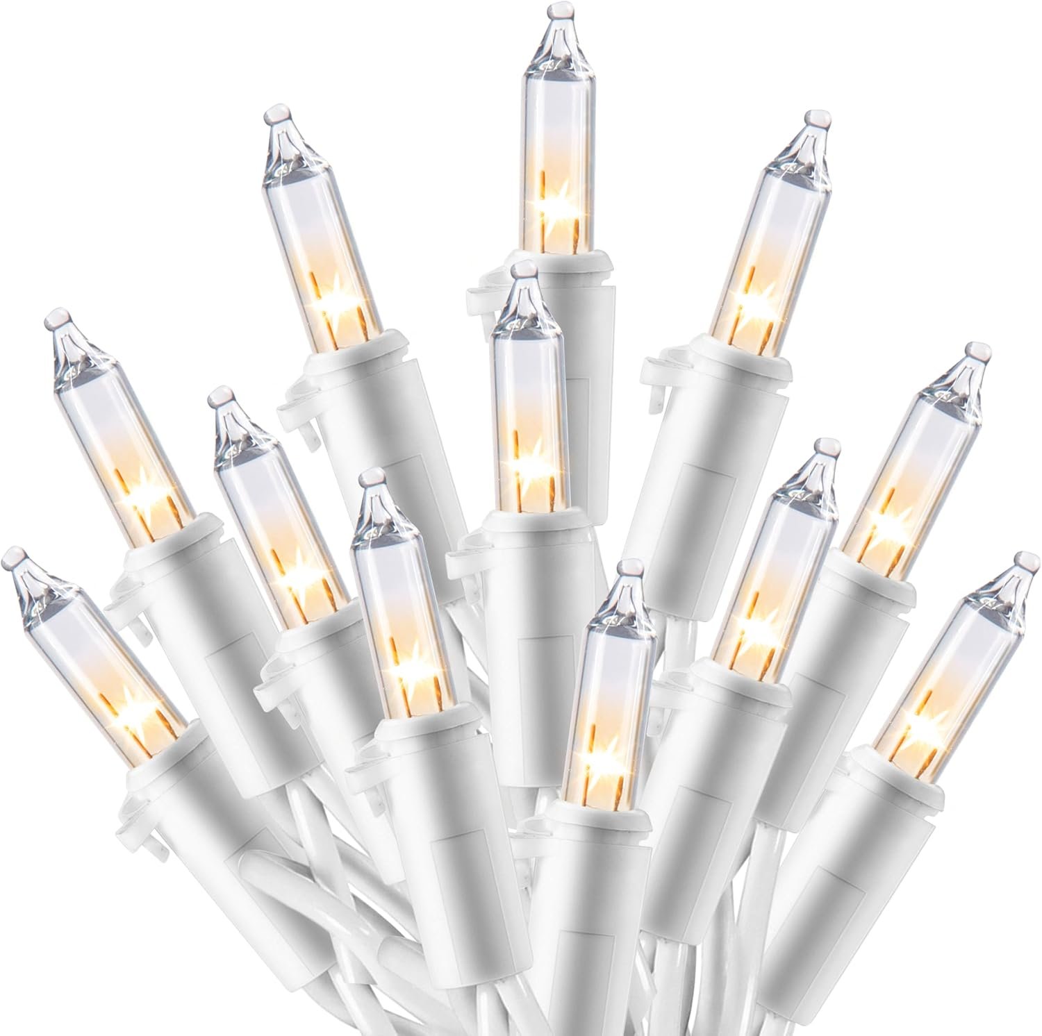 Joiedomi Christmas String Lights Indoor,100 Count Mini Warm Fairy Light Outdoor,21.4 FT Decor for Patio Dorm Classroom Bedroom Holiday Wedding Party Garland Birthday Valentines Day,White Wire