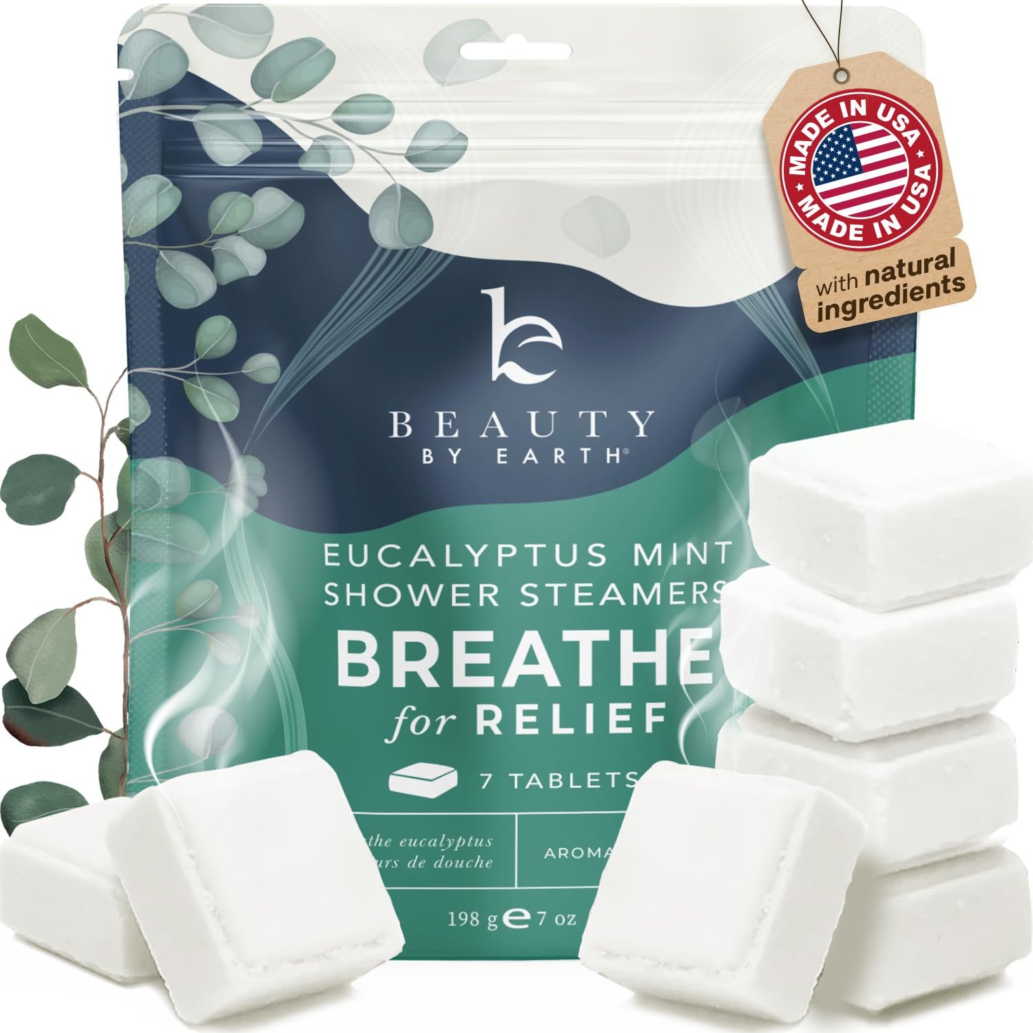 Shower Steamers Aromatherapy – USA Made | Natural Ingredients & Eucalyptus Essential Oil, Large Shower Bombs, Relaxation Spa Gifts for Women & Men