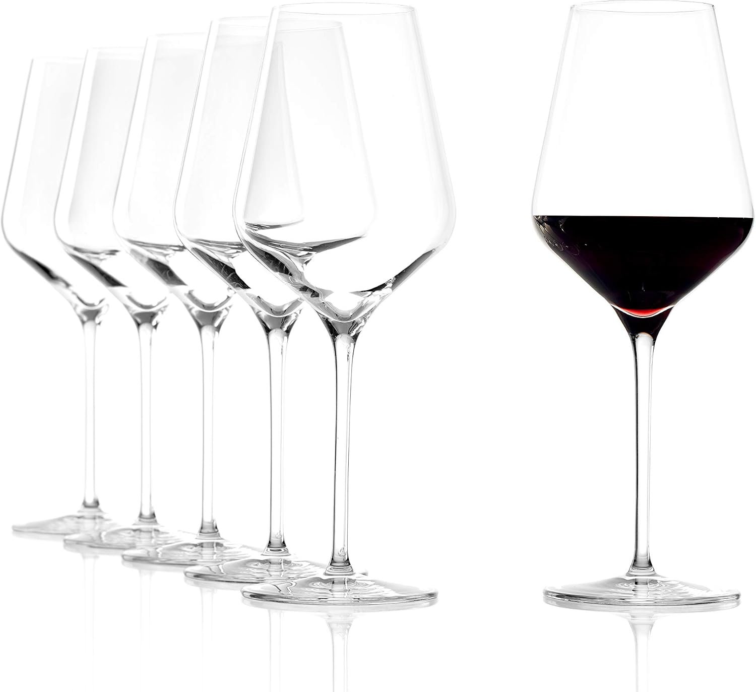 Stölzle Lausitz Red Wine Glasses Quatrophil Set of 6, 19 1/4 oz – Wine Glasses Ideal for Red Wine – Elegant Crystal Glass Goblet for Maximum Aroma – Dishwasher & Shock Resistant