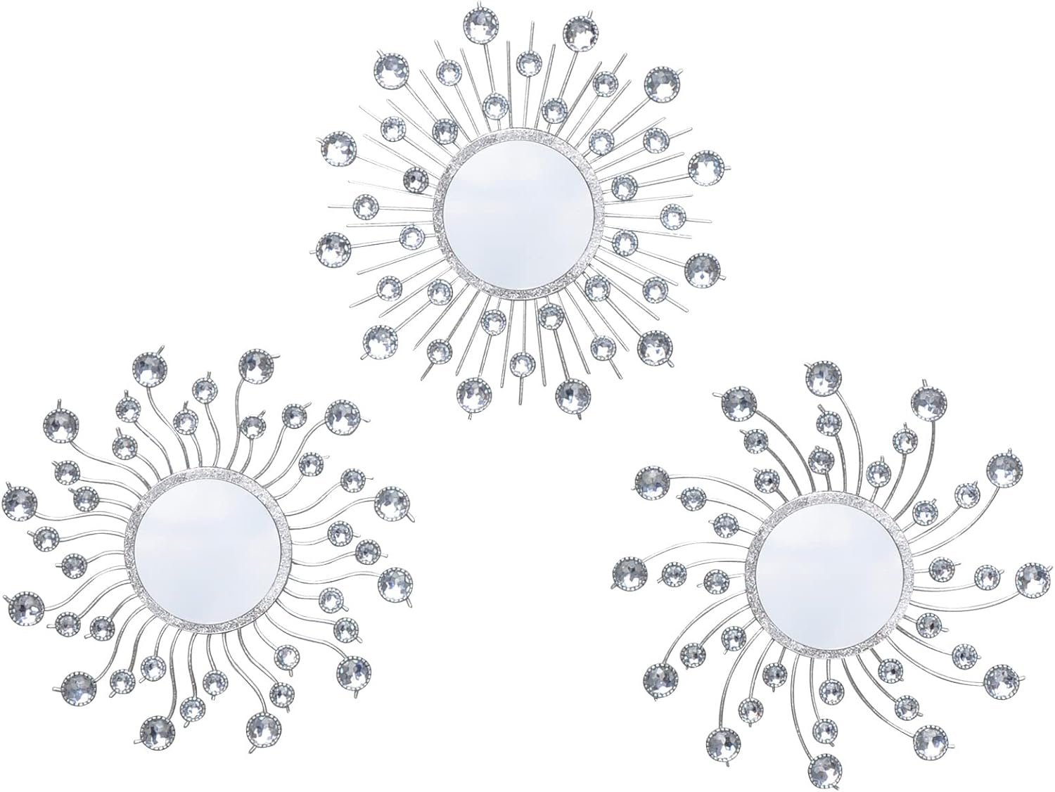 Mirror Wall Decor Metal Sun Mirror Home Decoration Wall Art Decorative Suitable for Living Room Bedroom Bathroom Entryway