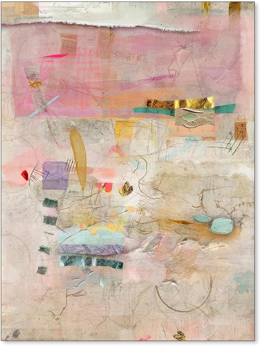 Medpol Abstract Modern Watercolor Painting Wall Art Trendy Vibrant Pastel Posters Vintage Colorful Textured Aesthetic Canvas Prints for Living Room Bedroom Wall Decor 12×16 inch Unframed