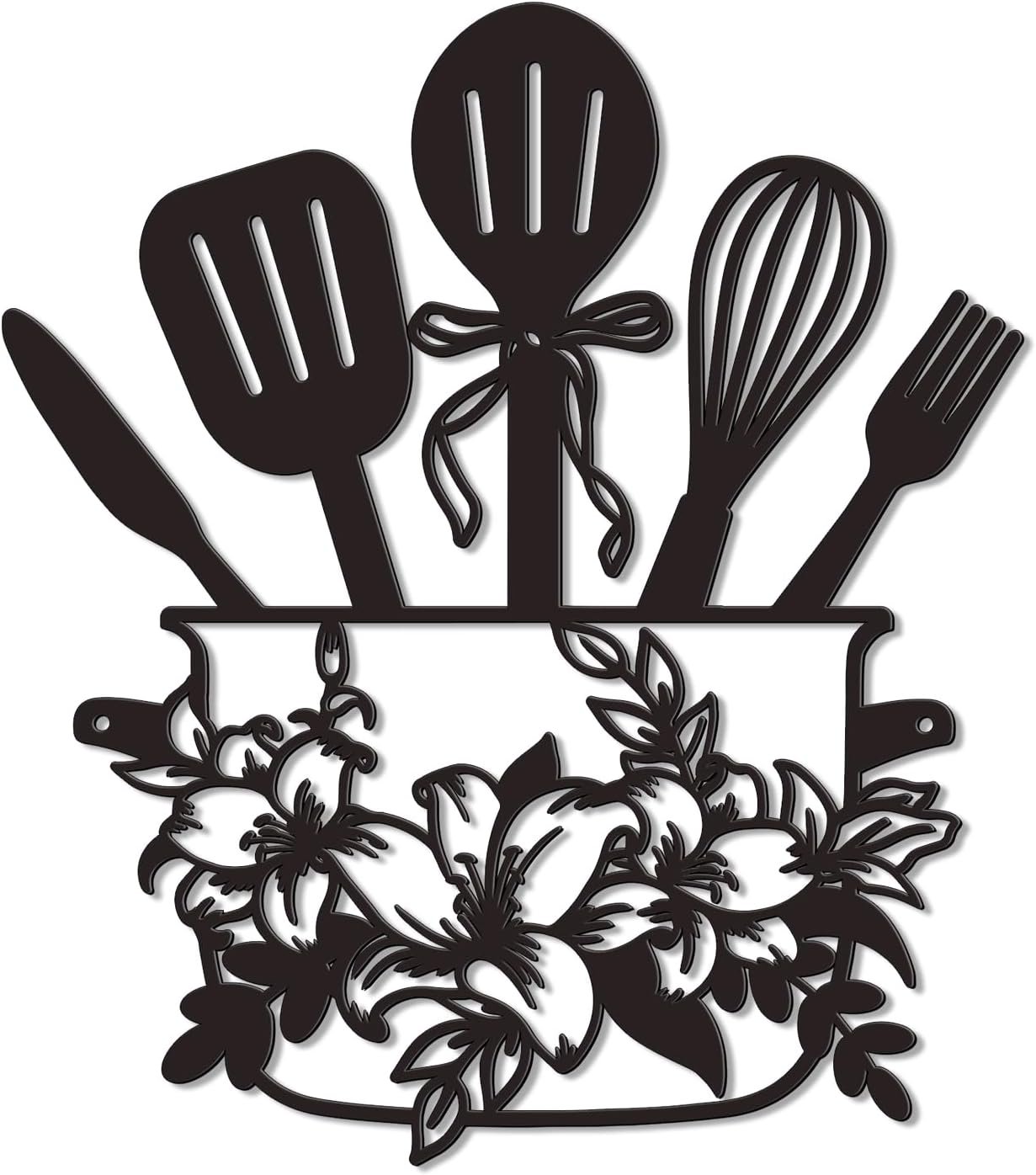 Bnesi Floral Kitchen Utensil Metal Wall Decor, Stylish Kitchen Wall Art & Farmhouse Kitchen Wall Decor, Ideal Kitchen Signs Wall Decor Easter Mother’s Day gift (Easter)