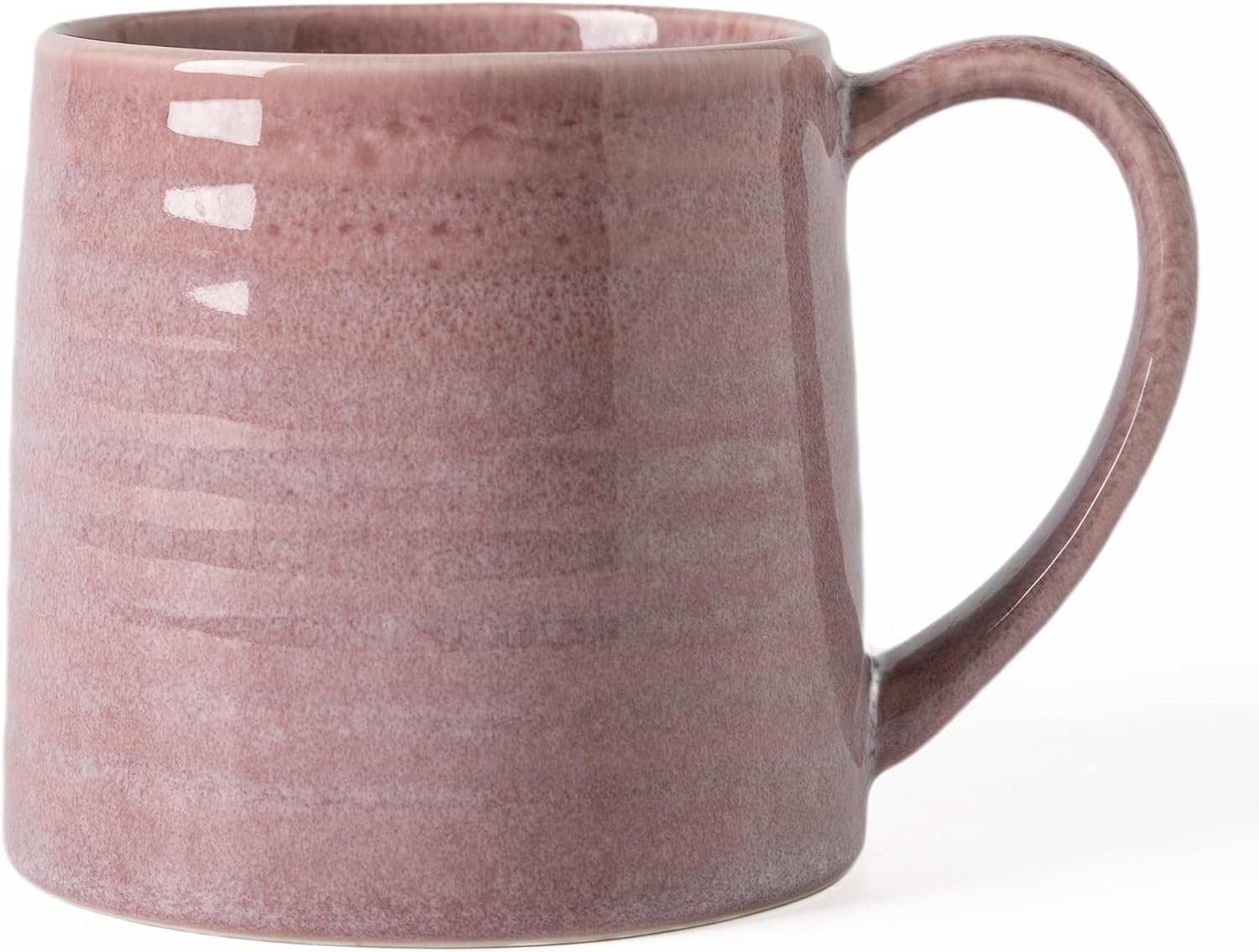 21 oz Heavyweight Ceramic Coffee Mug with Wide Bottom, Textured Purple Reactive Glaze Stoneware Mug, Prop 65 Compliant, Customized Box Included for Gifts, Microwave & Dishwasher Safe
