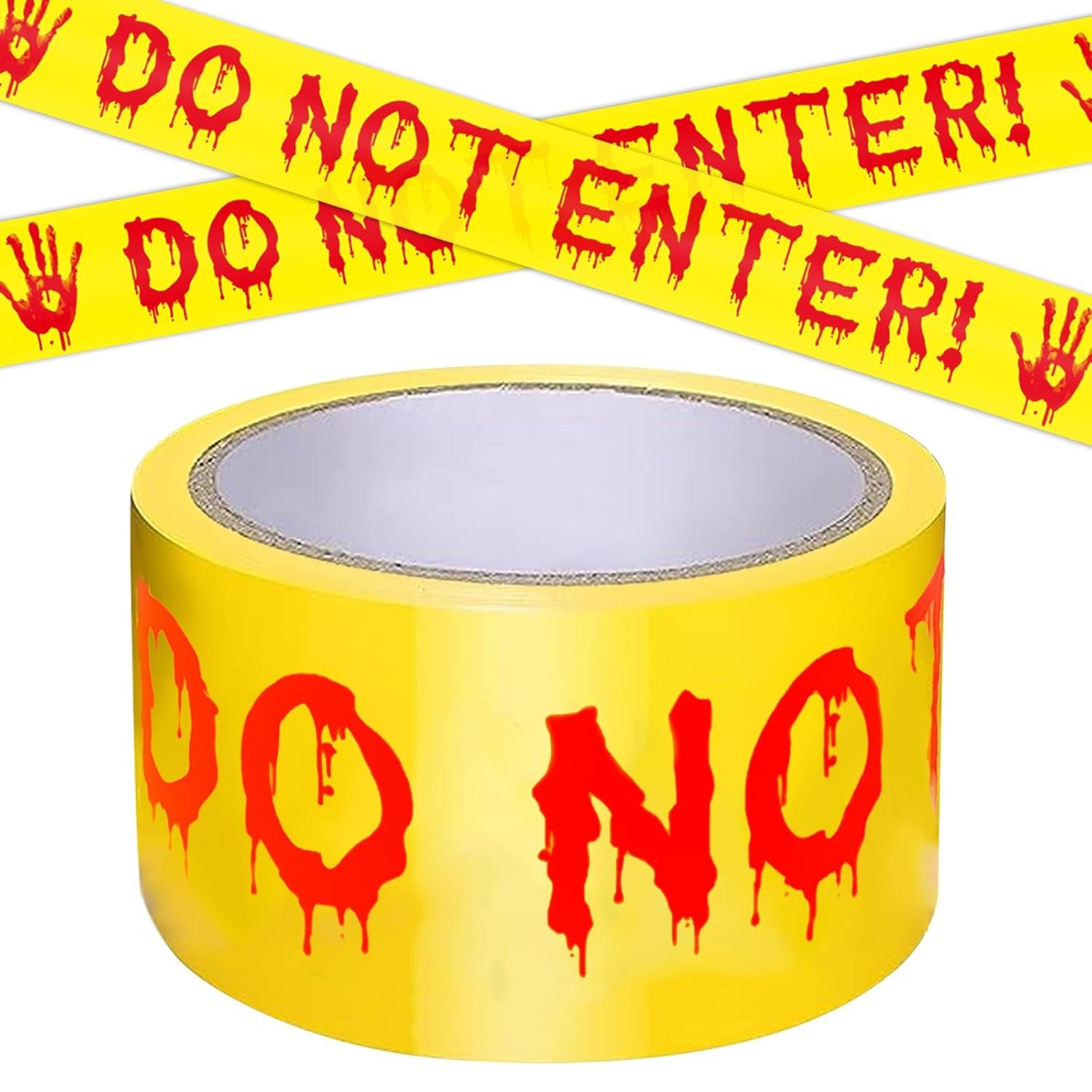 Halloween Decorations Caution Tape,Do Not Enter Yellow Scary Roll 2In x 82Ft Hazard Warning Tape Outdoor Indoor Barricade Safety Spooky Zombies Decorative Accessory For Party,Door,Danger Areas