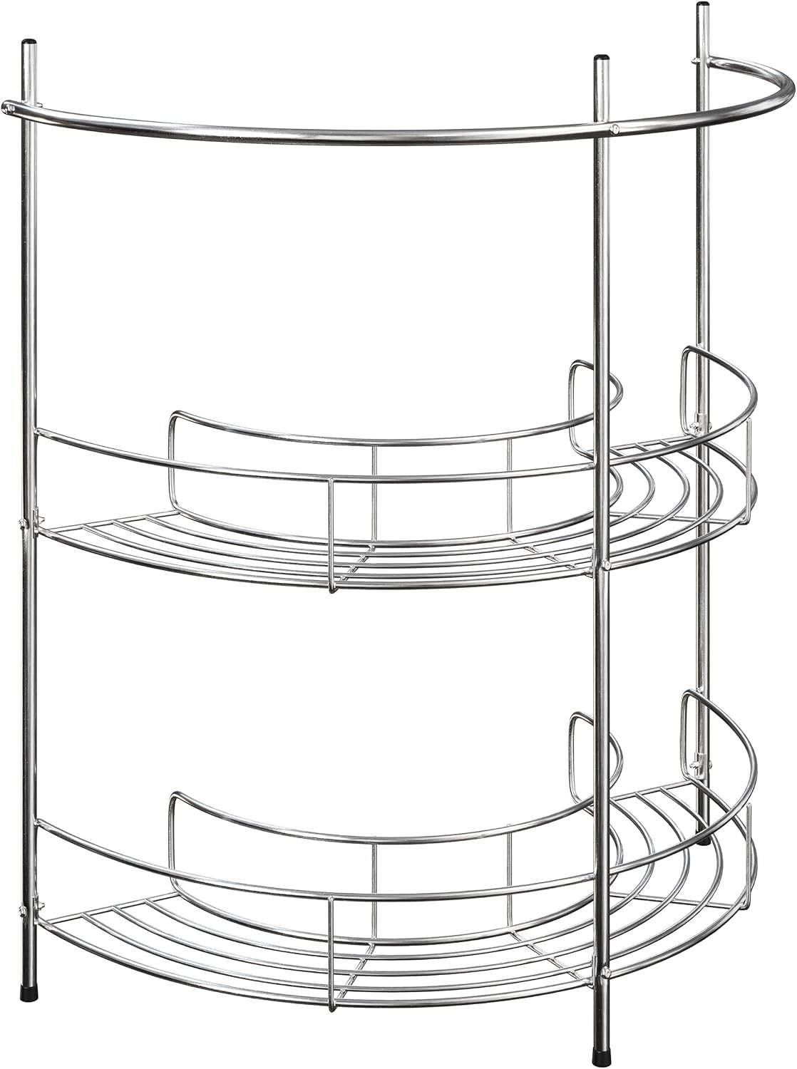 Pedestal Sink Organizer – Compact Under the Sink Rack with 2 Storage Shelves and Towel Holder – Space Saving Bathroom Storage by Lavish Home