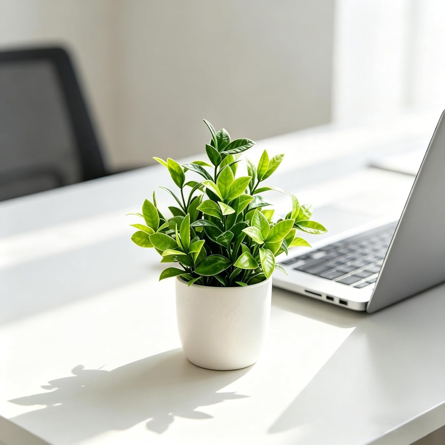 1 Pack Fake Plants Small Fake Potted Greenery, Artificial Plants Indoor Small Faux Plantss, for Shelf Home Office Desk Bathroom Bedroom Farmhouse Indoor Decorations