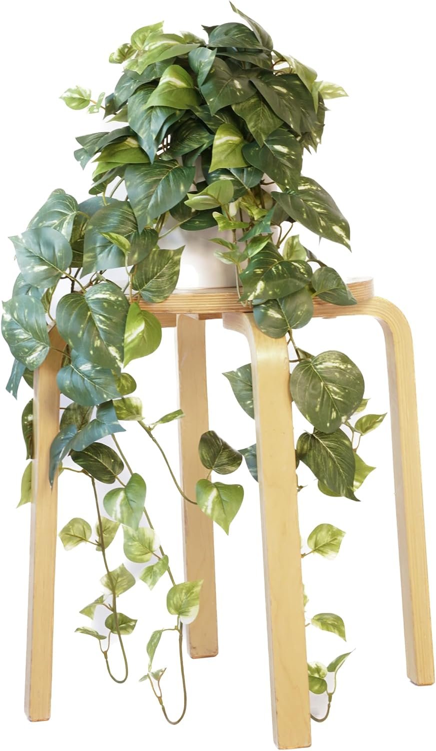 Retrograde 32″ Realistic Fake Pothos Ivy Plant for Home Decor Indoor Silk Artificial Plant (Variegated – Light & Dark Green)