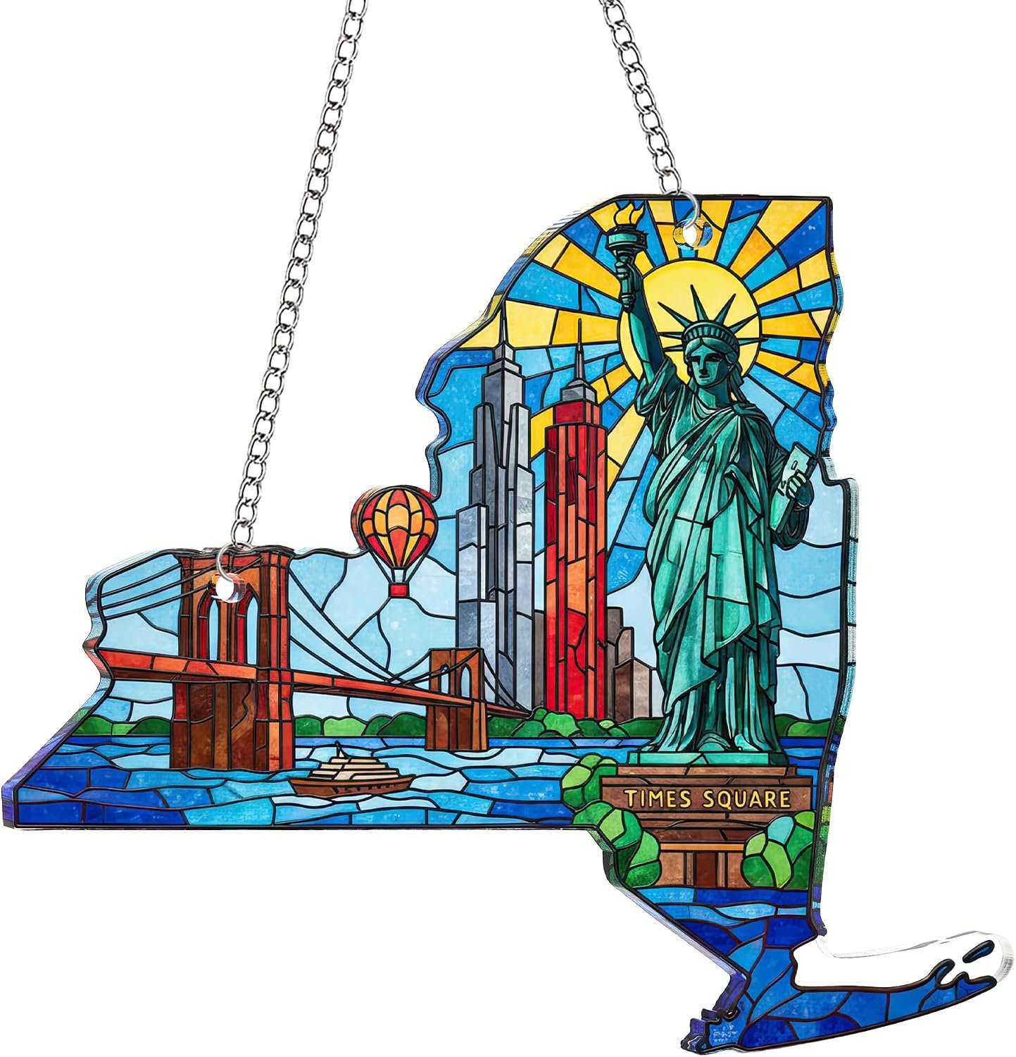 Acrylic New York Suncatcher Ornaments for Christmas Tree – United States Gifts for Women, Travel Lovers Gift, Christmas Ornament for Tree Decorations, New York Gifts for Women