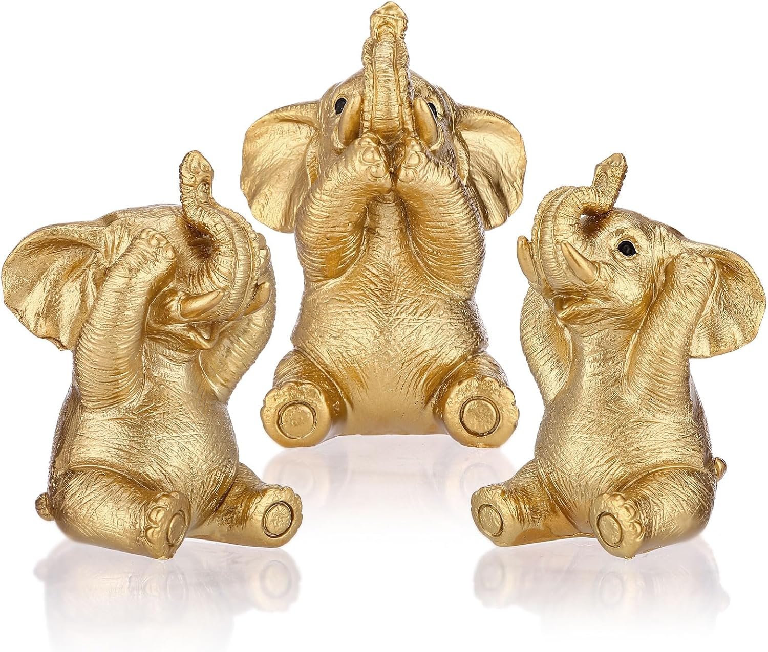 Elephant Statue.Elephant Decor for Women,Mom Gifts.Elephant Figurines Brings Good Luck.Gold Home Decor Modern Style Figurine Decorative Ornaments for Living Room, Bedroom, Office Desktop, Cabinets