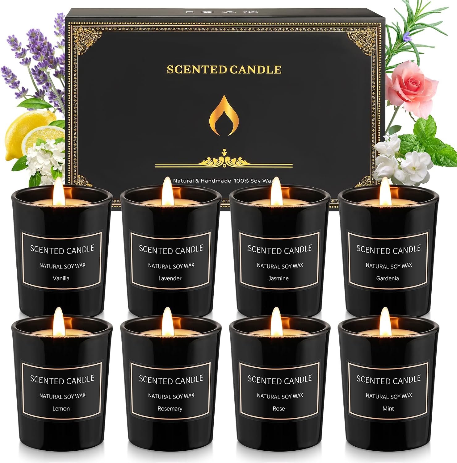 8 Pack Candles for Home Scented Aromatherapy Candles Gifts Set for Women Soy Wax Long Lasting Jar Candles for Birthday Mother’s Day Gifts, 3.5oz