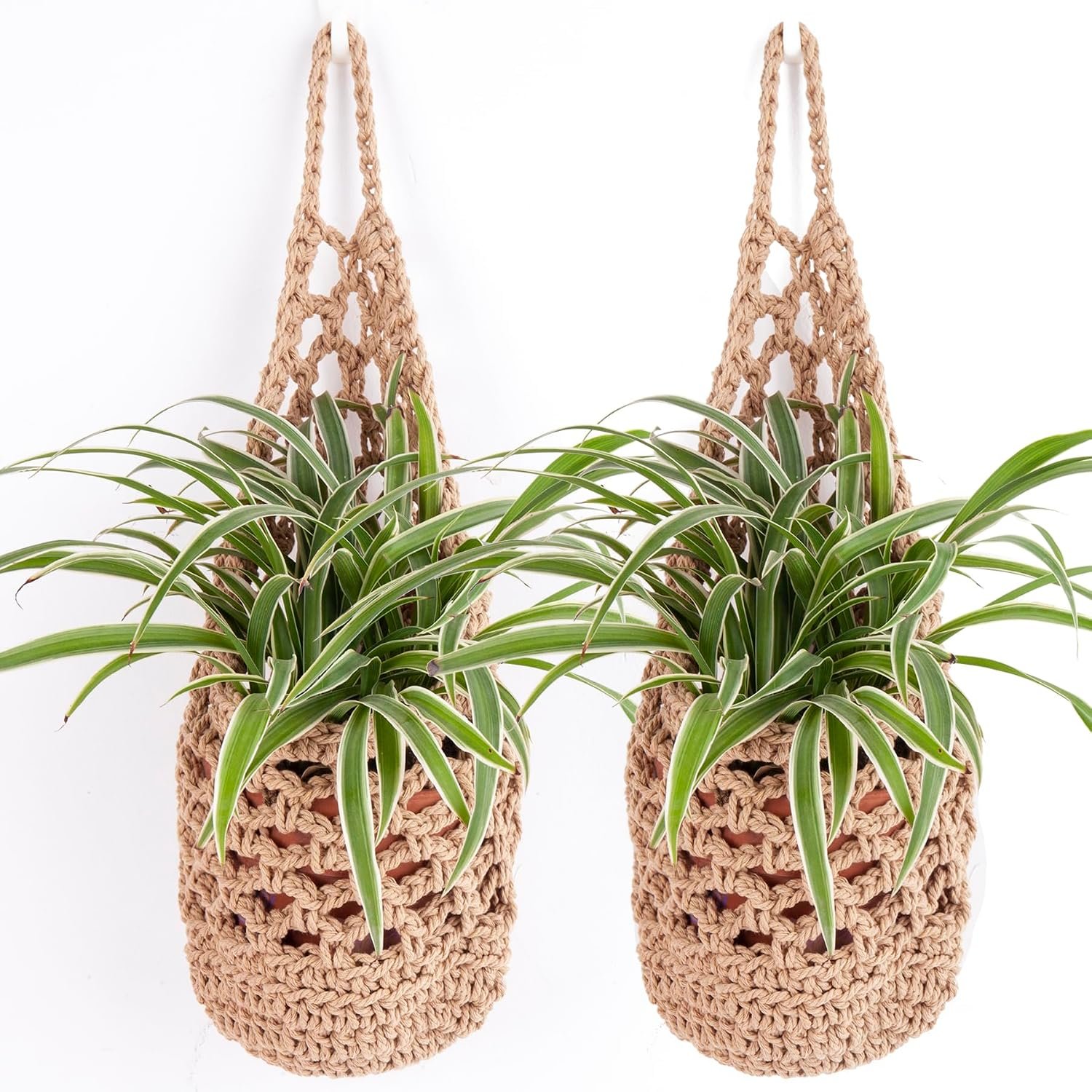 2PK Hanging Planter for 6 Inch Pot, Wall Planters for Indoor Plants (Jute)