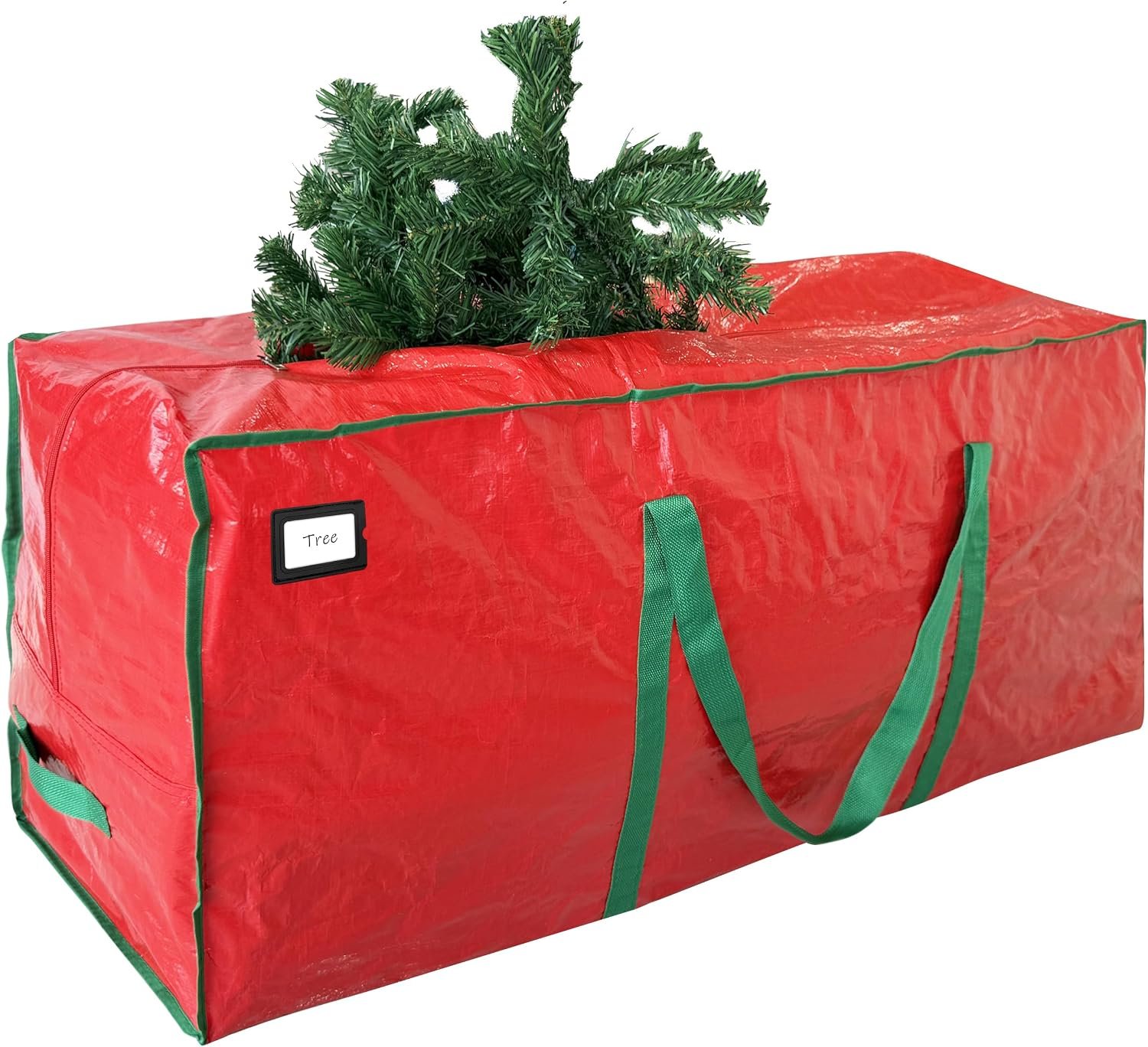 Cosy Family 7.5 ft Christmas Tree Storage Bag – Durable Heavy Duty Extra Large Artificial Xmas Holiday Tree Bag with Reinforced Handles and Dual Zippers Wide Opening – Red