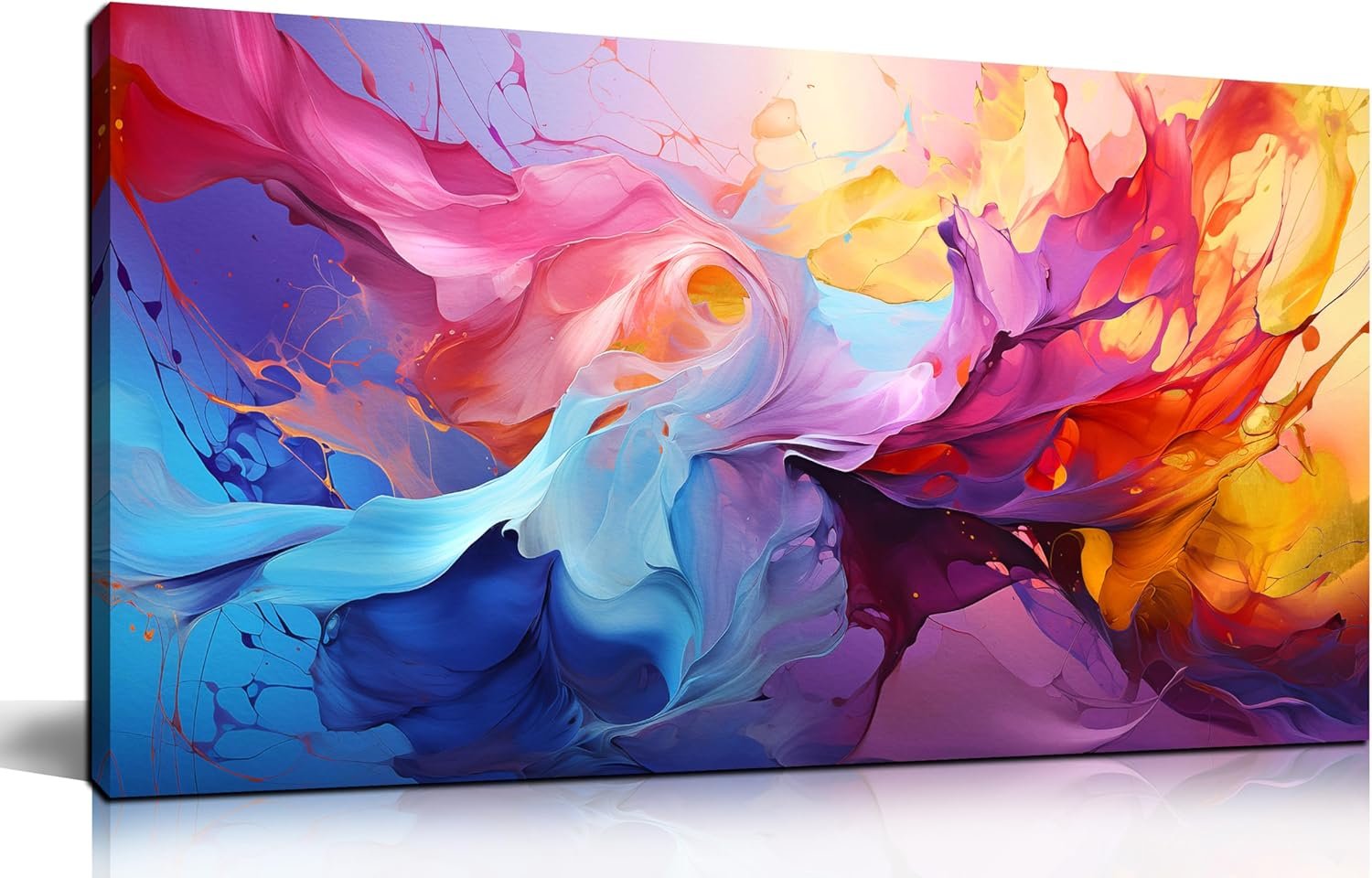 GUGIKA Abstract Wall Art for Living Room, Colorful Canvas Wall-Art for Bedroom, Print Paintings, Size 20×40 Inches